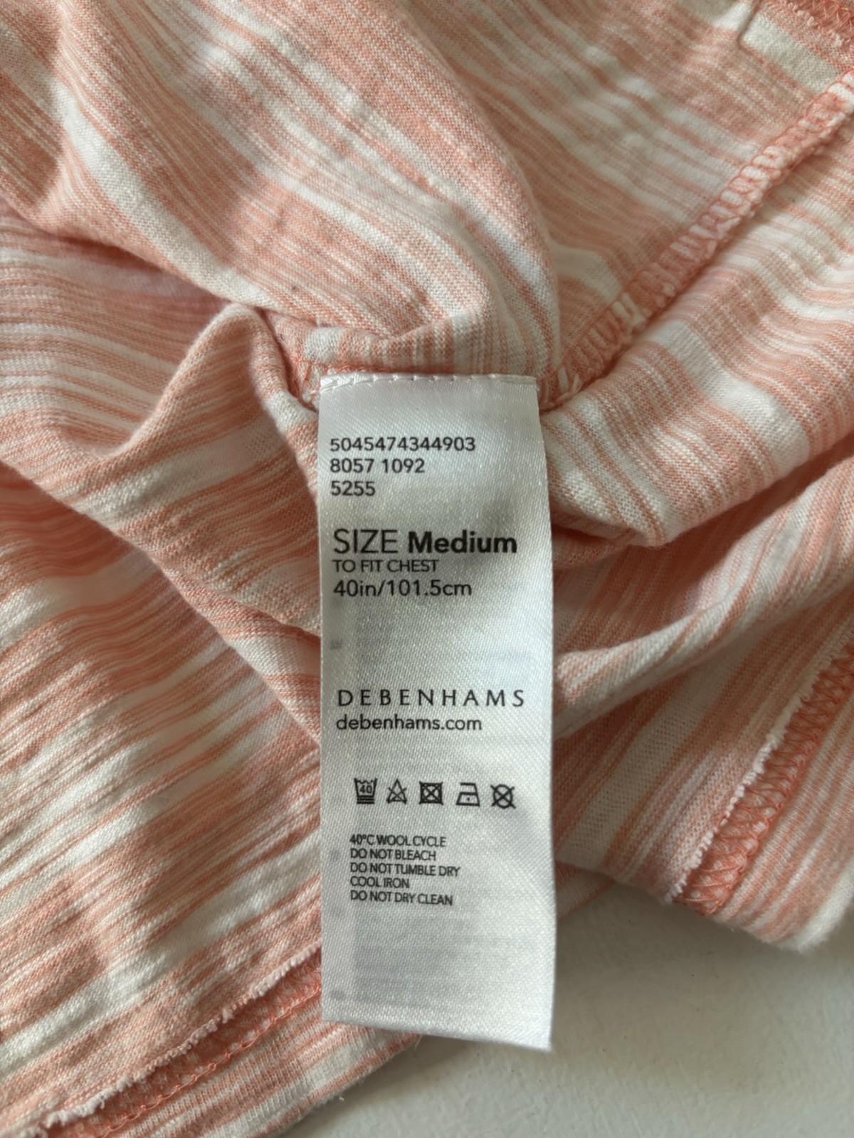 Mantaray / Debenhams Orange And White Textured Stripe Henley Size M – RARE UK