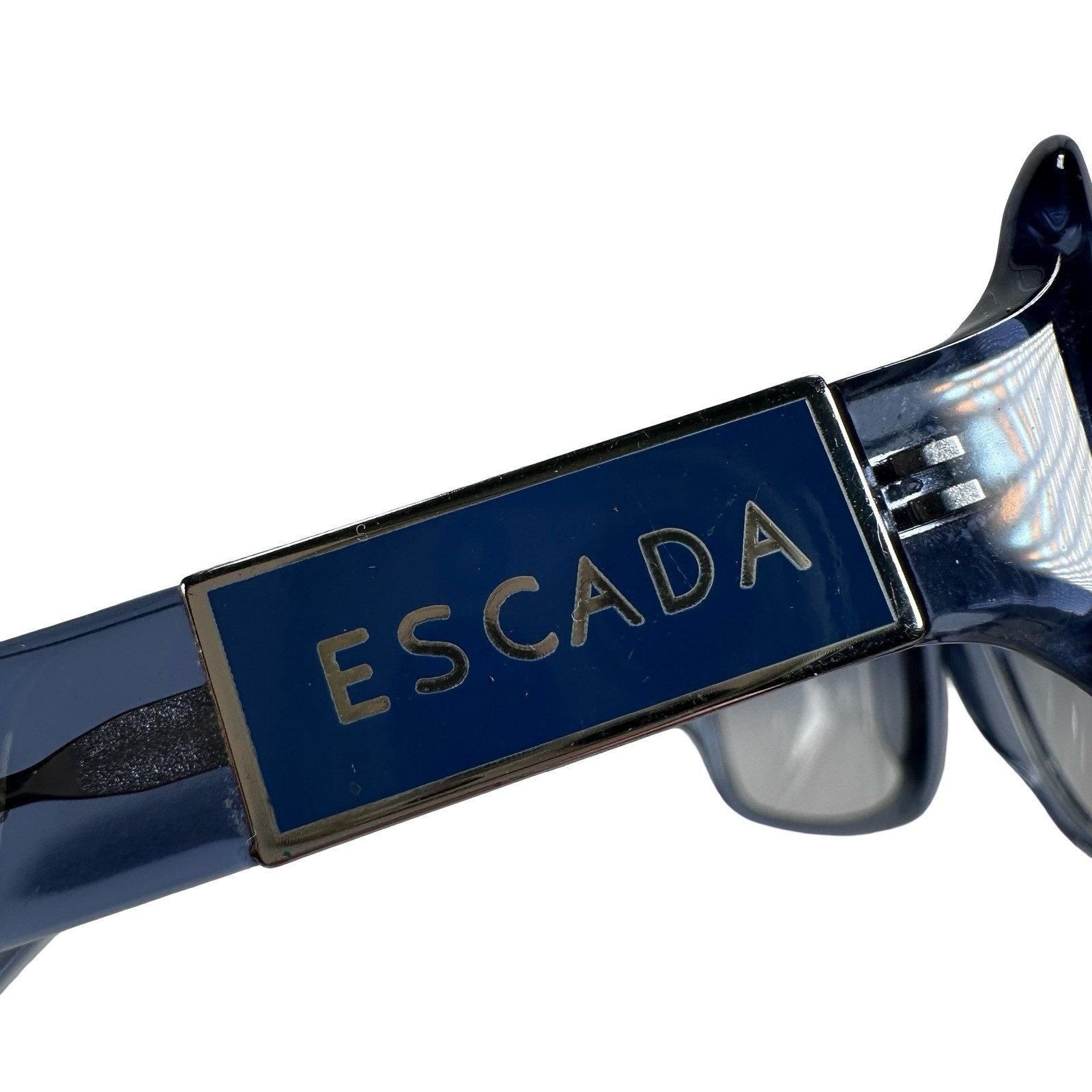 Escada SES 001 Blue Square Sunglasses Womens Made in Italy Col 4AG Designer