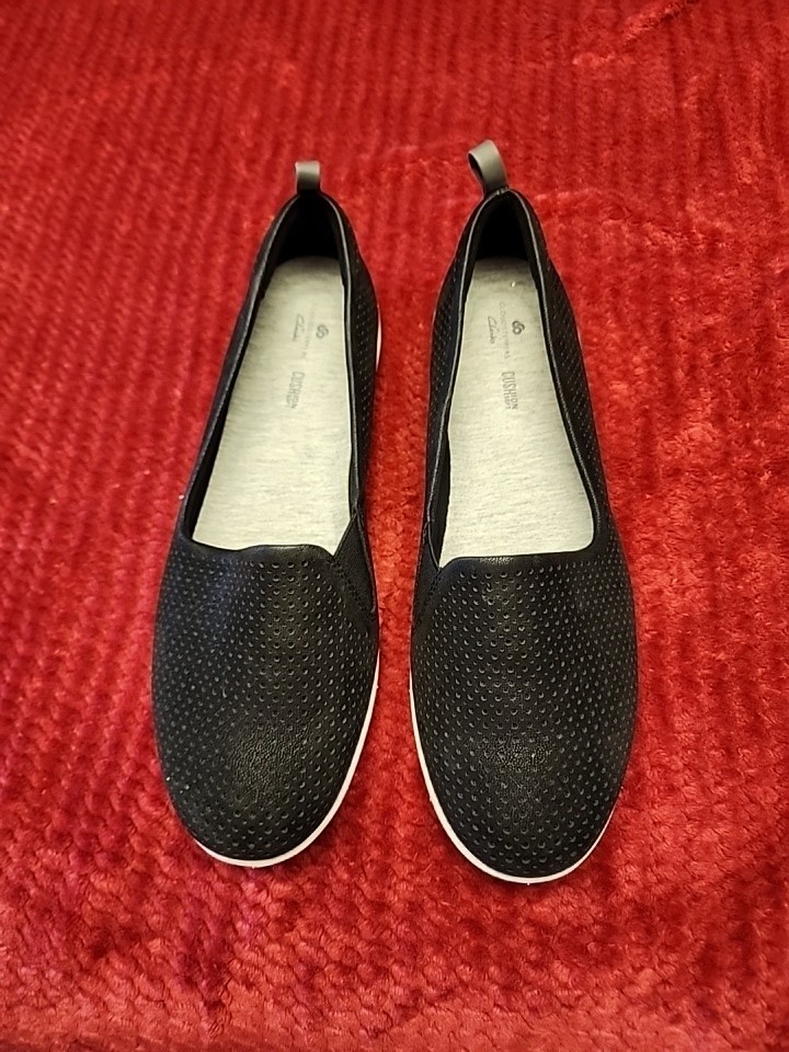 Clarks Cloudsteppers Shoes Womens 10 Black Slip On Comfort