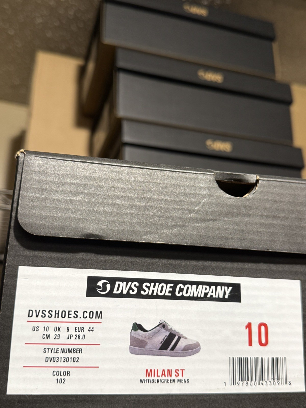 DVS MILAN ST ‘White Grey Green’ Men’s 10 DV03130102 Skateboard Skate Shoes