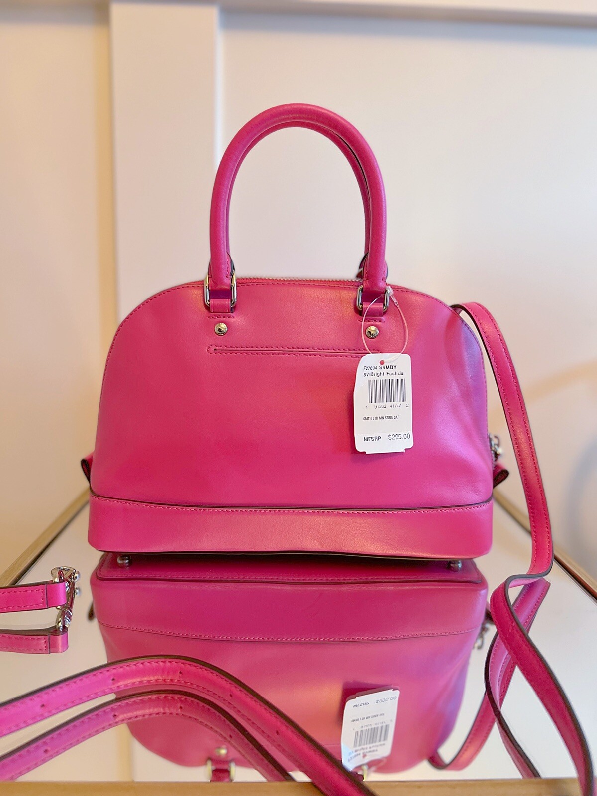 COACH F27694 MINI SIERRA SATCHEL IN SMOOTH LEATHER BRIGHT FUCHSIA