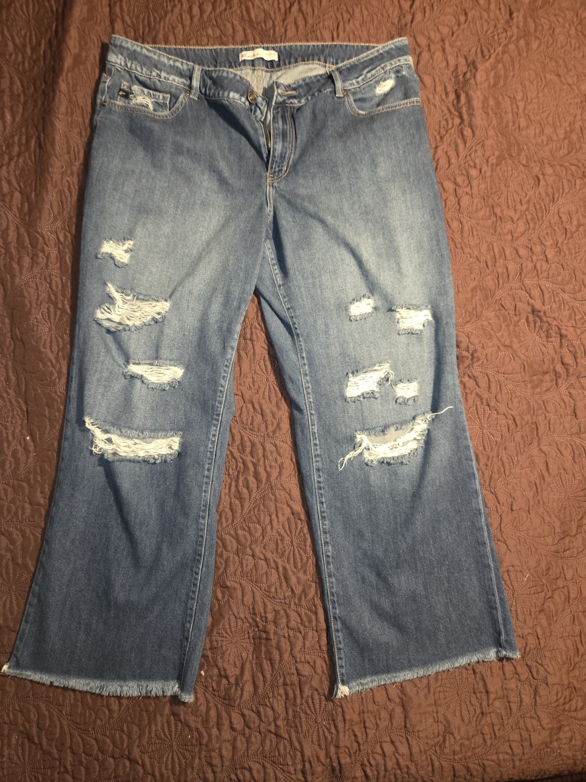 Maurices Kancan Signature Jeans Blue Medium Wash Distressed 18