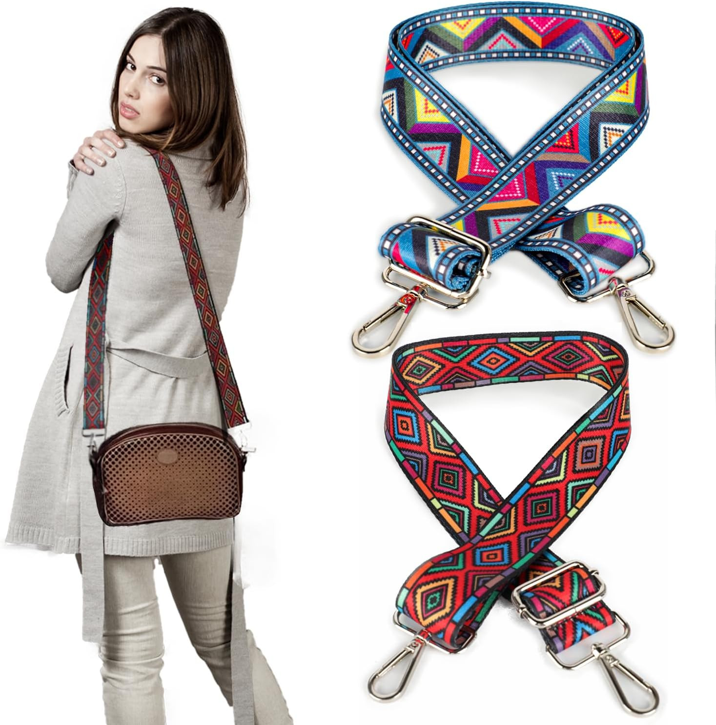 2 PCS Purse Strap, 1.5″ Wide Shoulder Strap Adjustable Replacement, Replacement