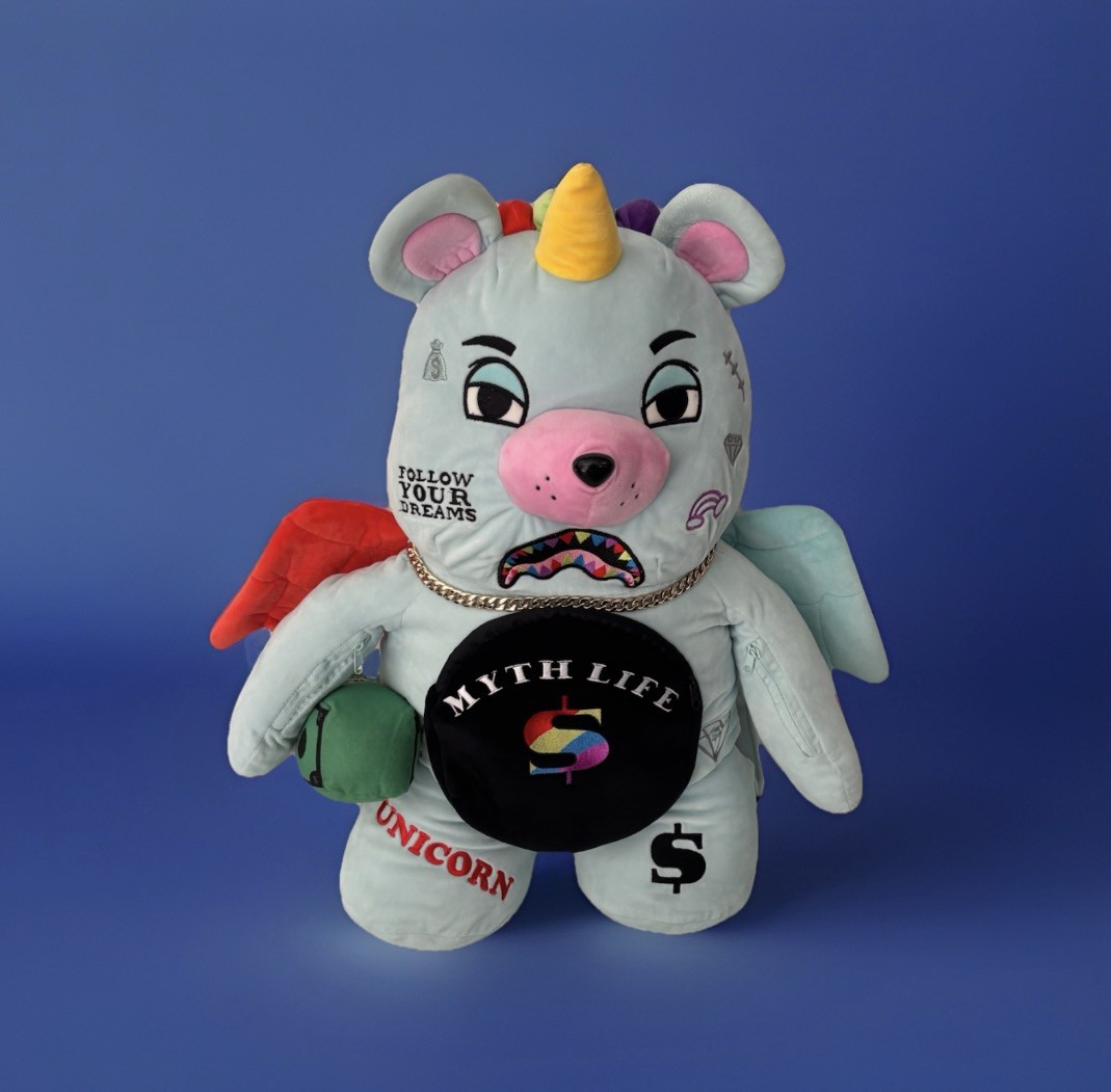 Sprayground Myth Life Money Bear Unicorn Teddybear Backpack RARE Limited Edition