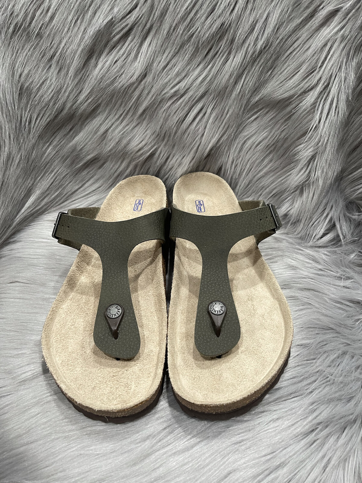 BIRKENSTOCK GIZEH BIRKO FLOR NUBUCK DESERT SOIL GREEN