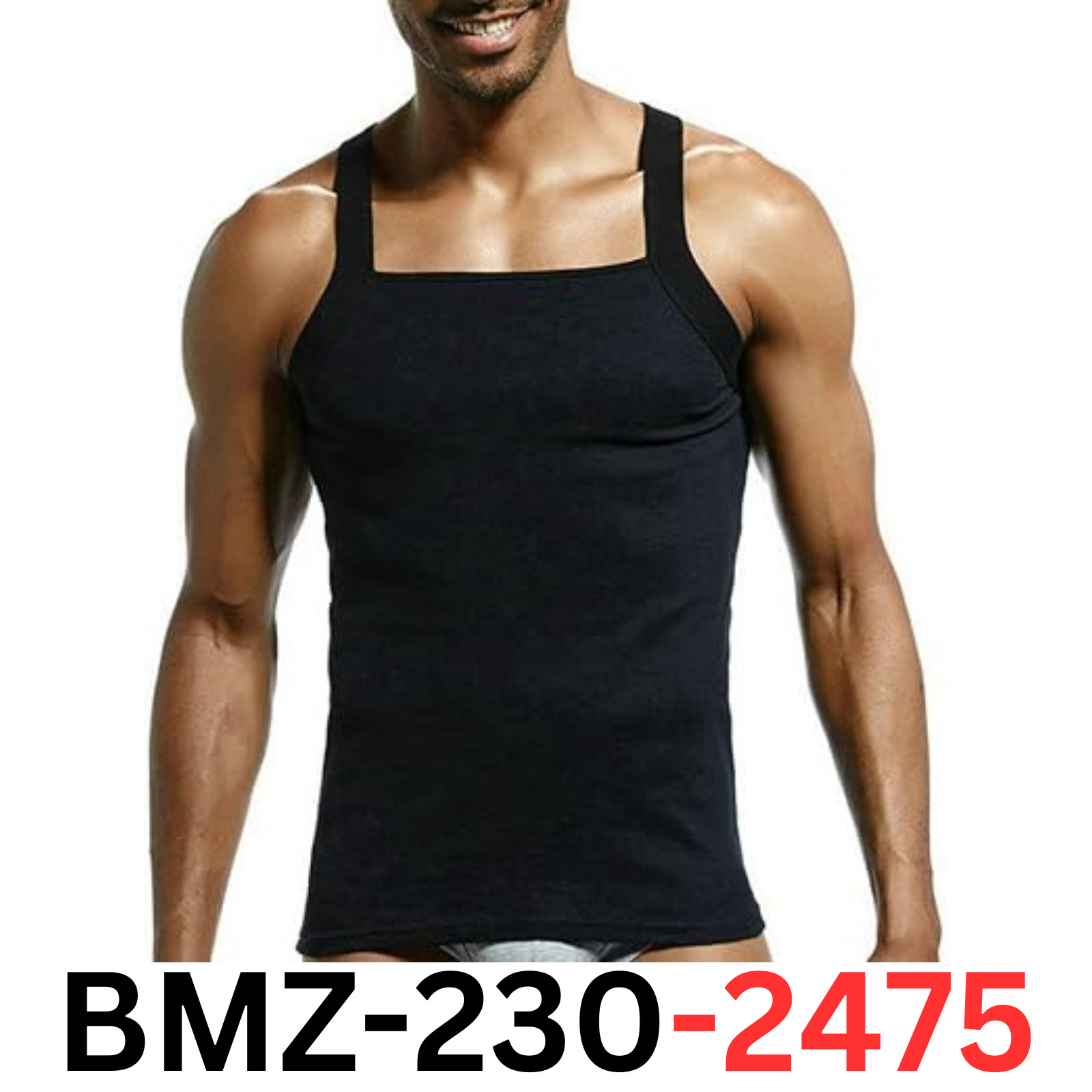 Zhiweikm Men’s G-Unit Style Square Cut Tank Tops Cotton Comfort Stretch Vest, XL