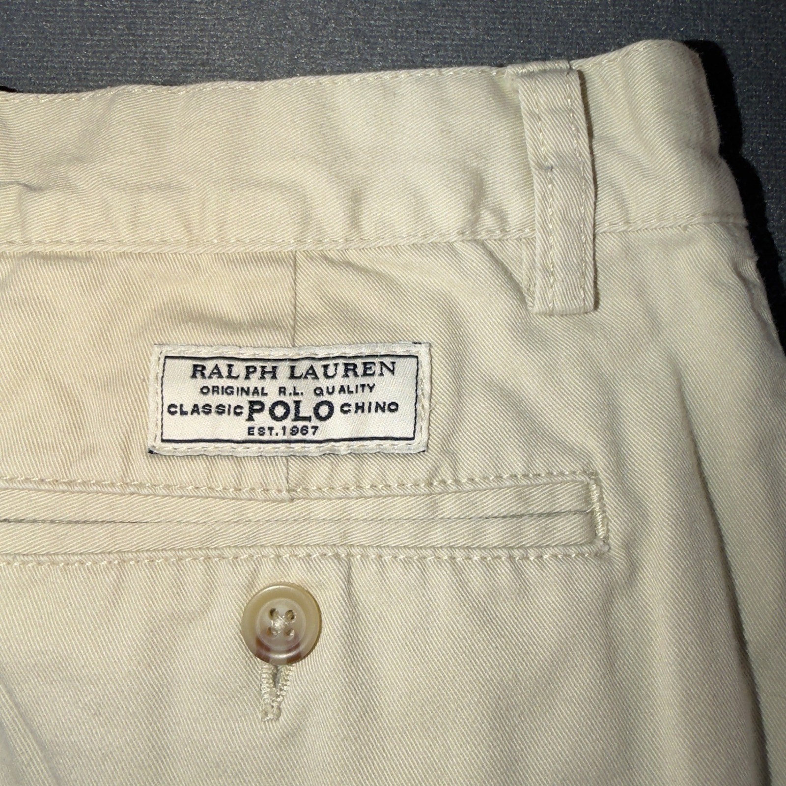 Polo Ralph Lauren Boys Khaki Chino Pants Size 16 Pleated Front Cotton Twill Tan