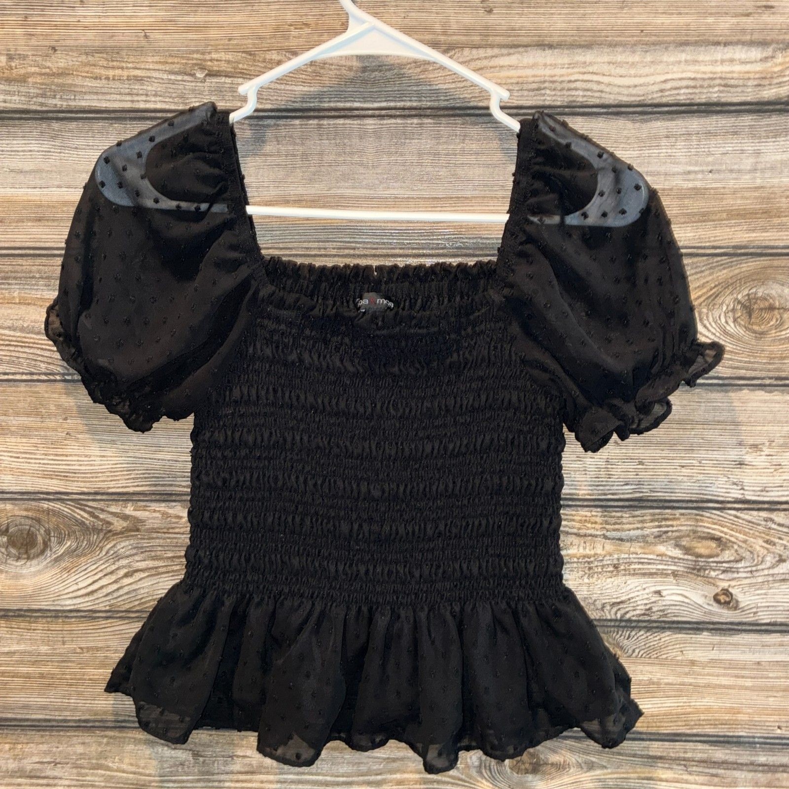 Moa Moa Sheer Mesh Swiss Dot Milkmaid Top