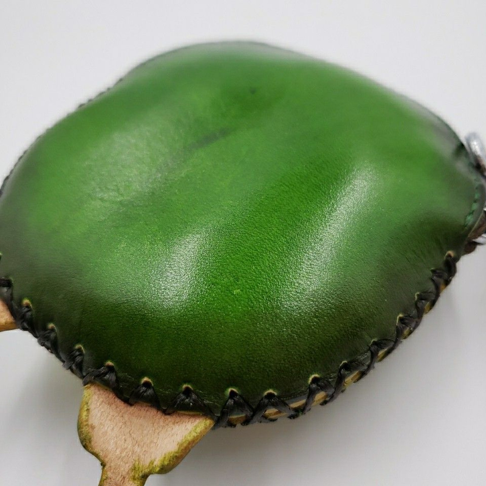 Green Man Coin Purse Woodland Fairy Wristlet Handmade Leather Gift Card Holder