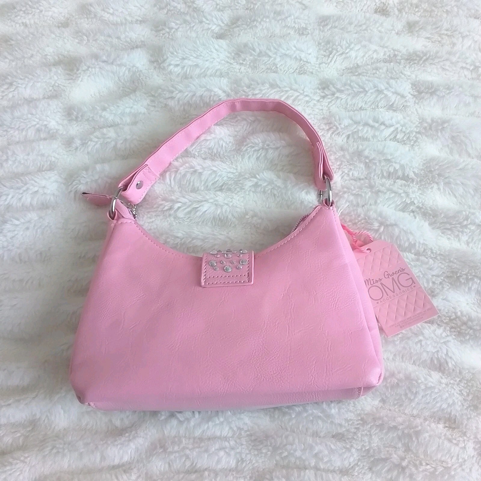 Miss Gwen’s OMG Accessories Rainbow Ombre Heart Buckle Mini Crescent Purse Bag