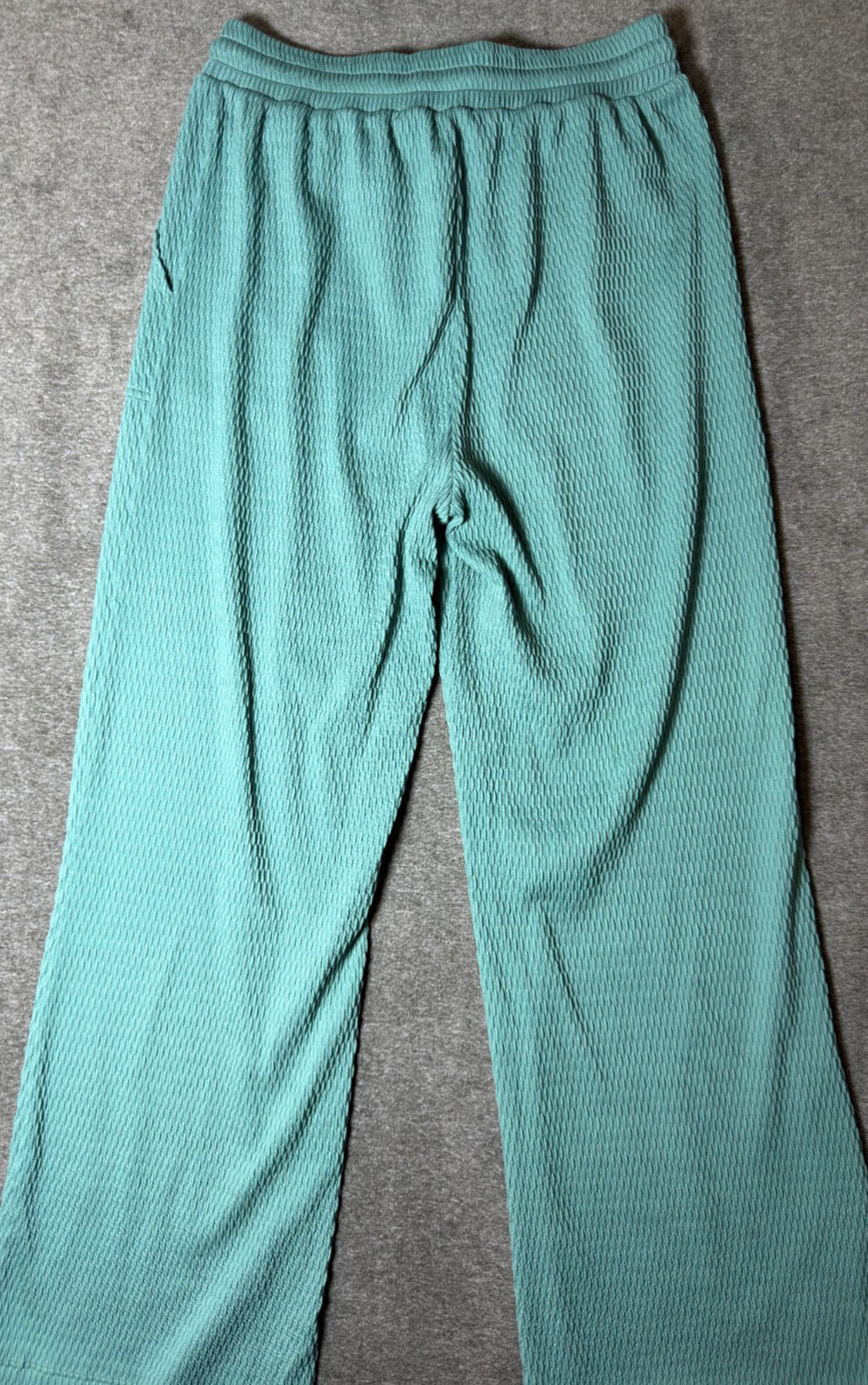 Stylive Teal Textured 2-Piece Boutique Lounge Set Top Pants Medium Made in USA