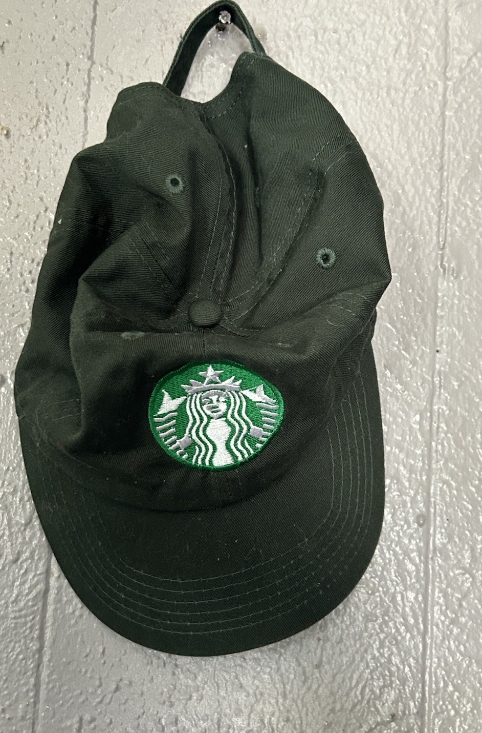 Starbucks Gelante Employee Uniform Strapback Hat / Cap Green Logo Barista