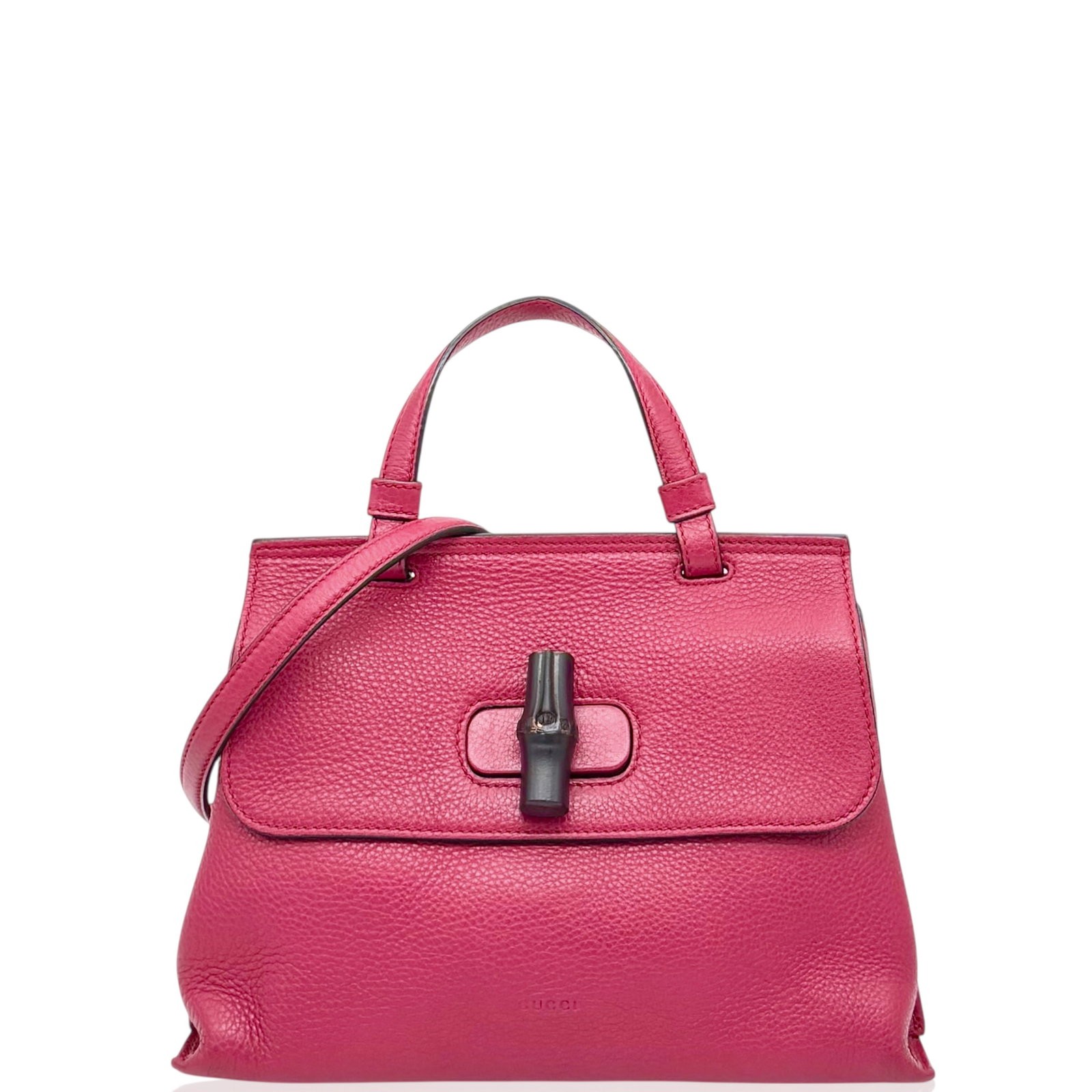 Gucci Bamboo Small Bamboo Daily Top Handle Bag Red Calfskin (ws1210o3)