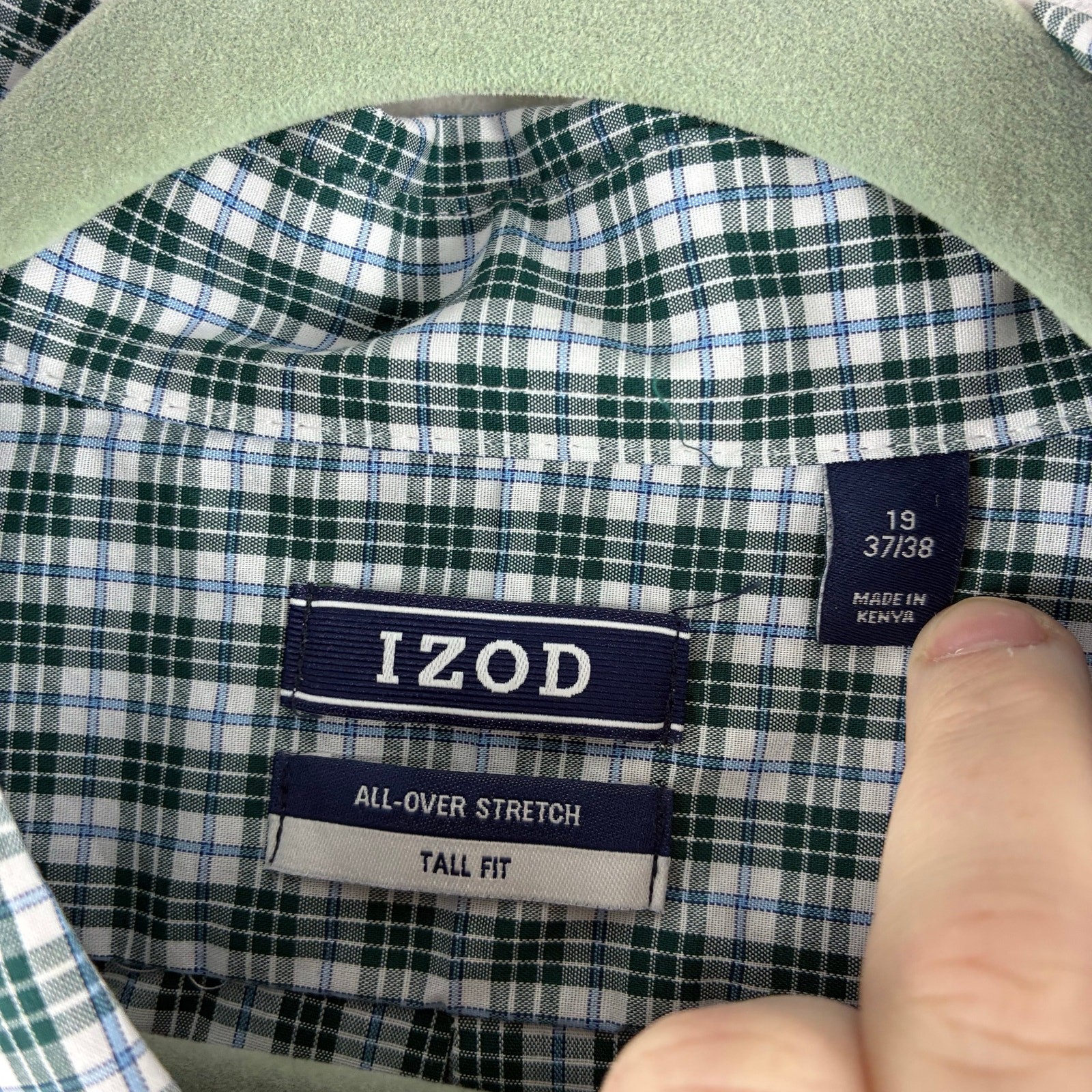 Izod All Over Stretch Tall Fit Long Sleeve Button Down Shirt Men’s 19/37-38 2/3X