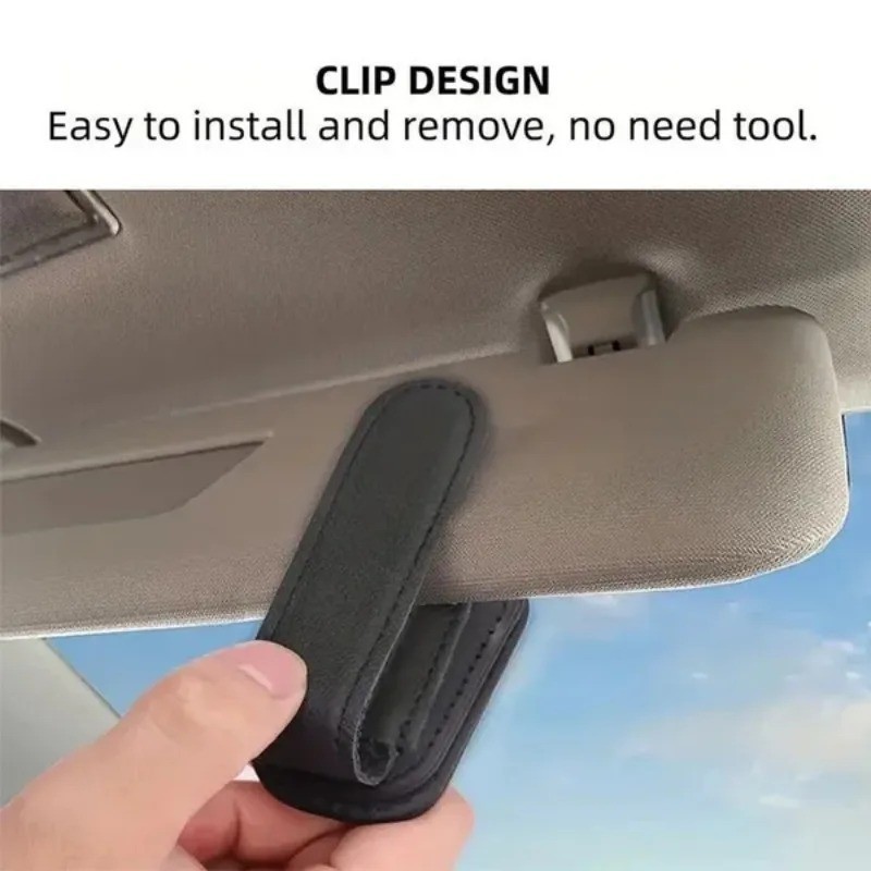Car Visor Sunglasses Case Magnetic Holder Clip Organizer