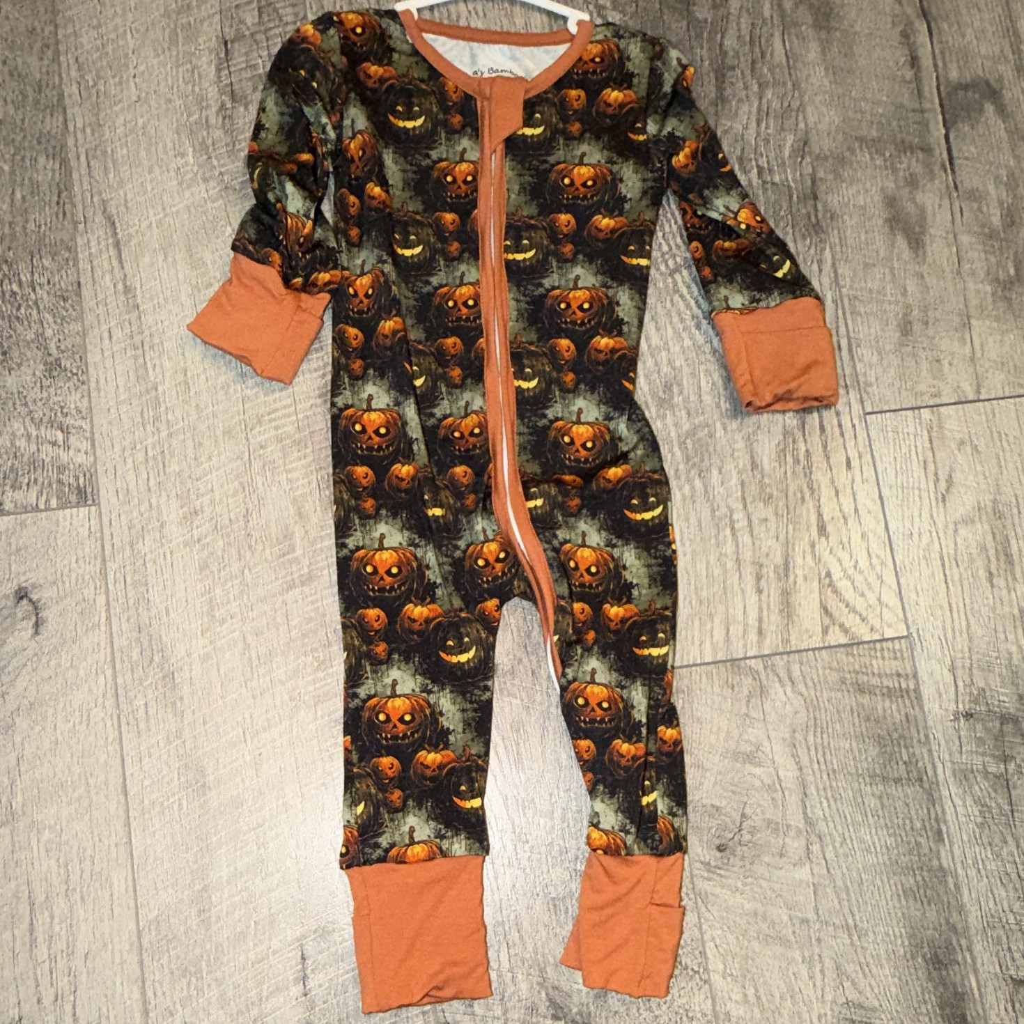 Bamboo 12-18M Halloween Jack-o’-Lantern Zip Sleeper