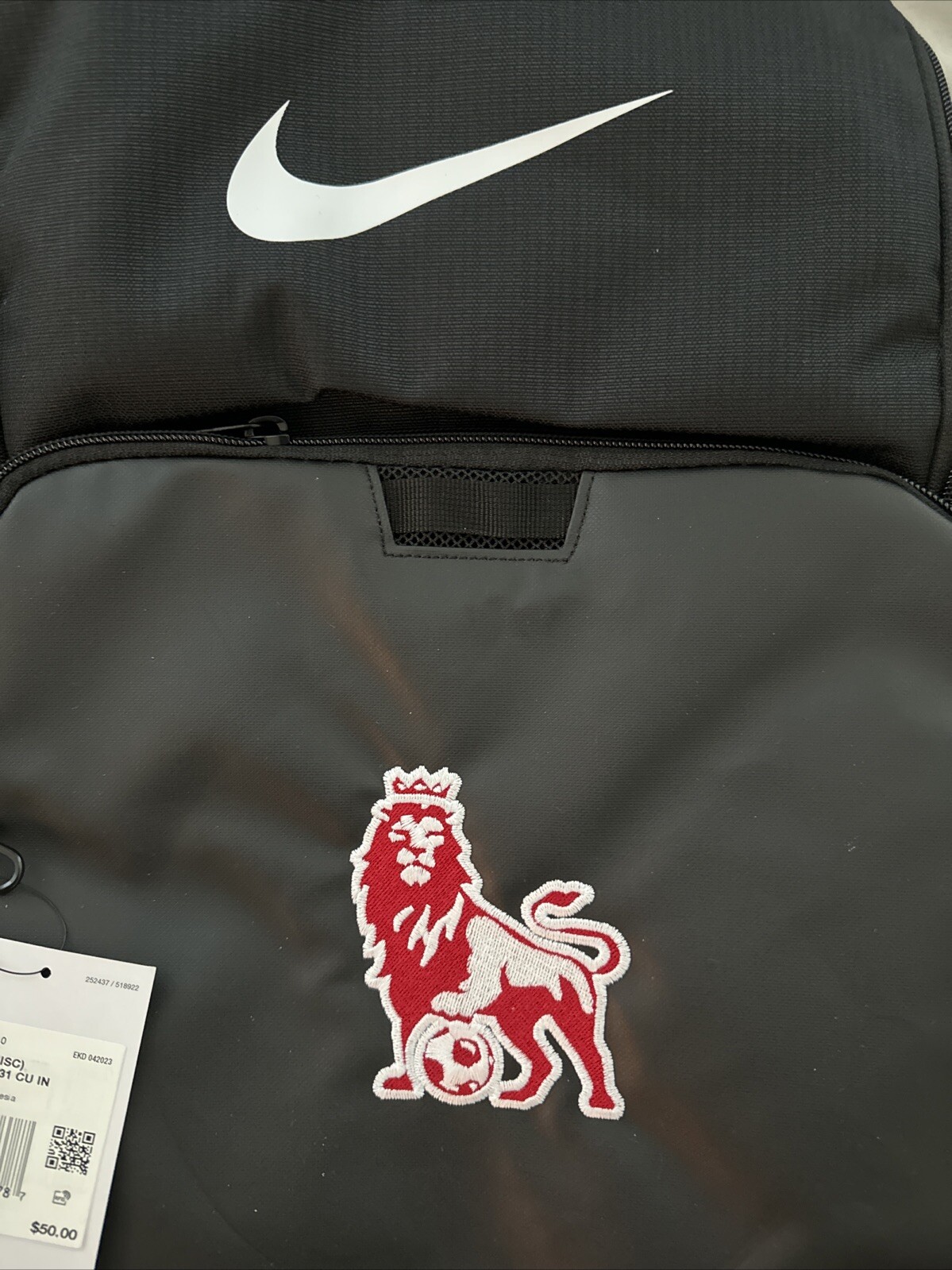 Nike Brasilia Gym Training XL Backpack DM3975-010 Black Embroidered PL Lion Logo