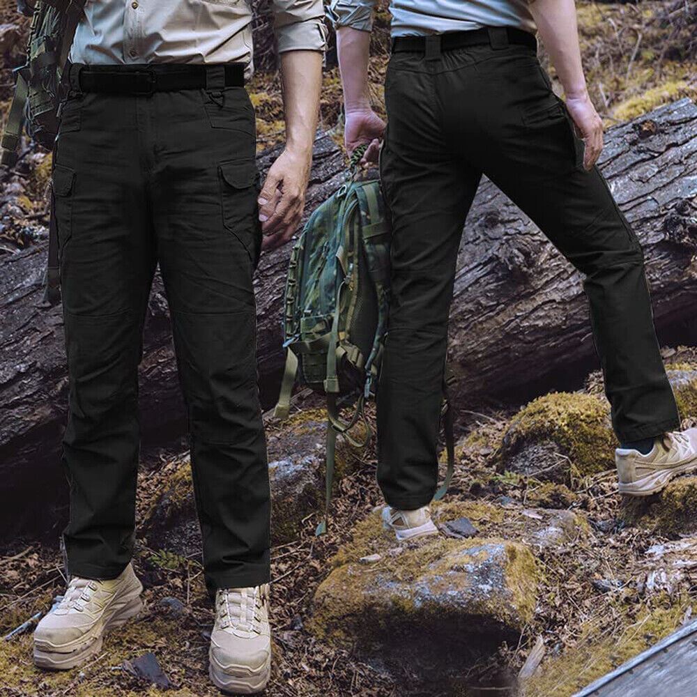Cargo Trousers Mens Tactical Waterproof Hiking Military Combat Outdoor Pants US