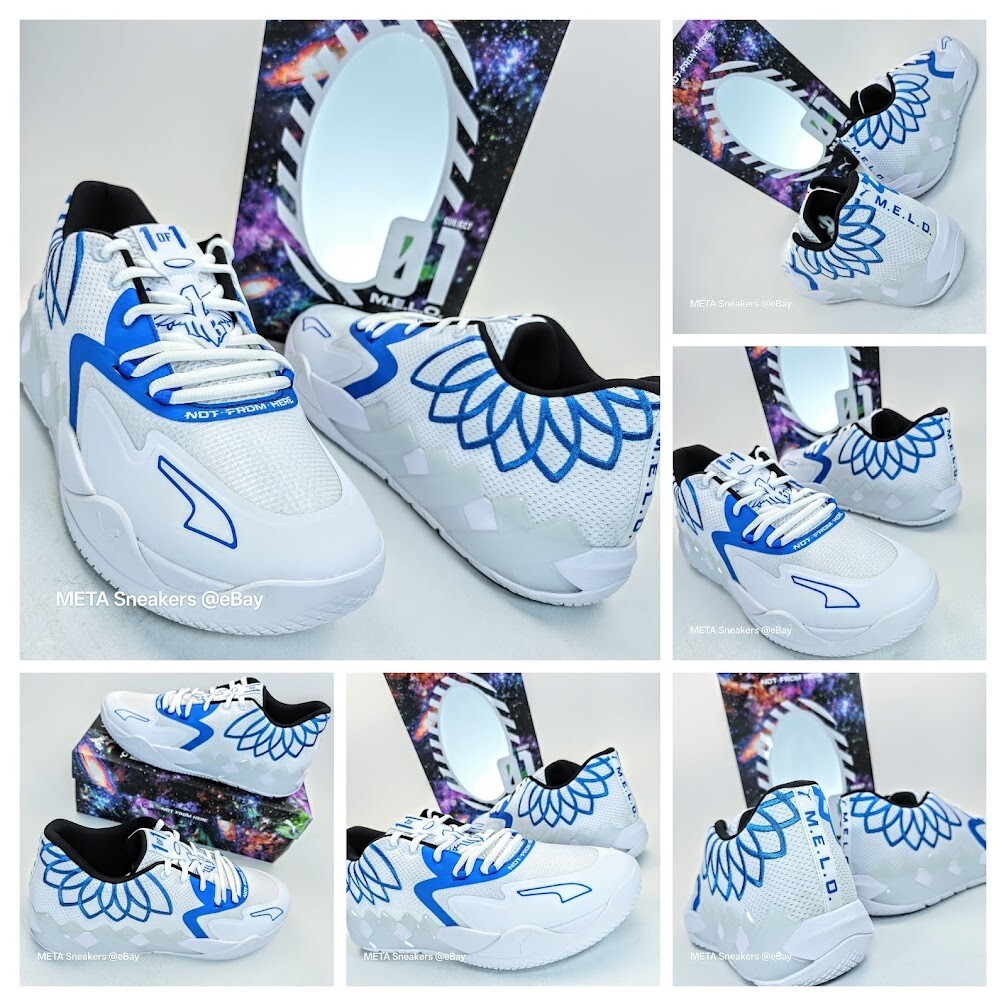Puma MB.01 US 15 Men’s White Blue Black Basketball LaMelo Ball 376941 11 New