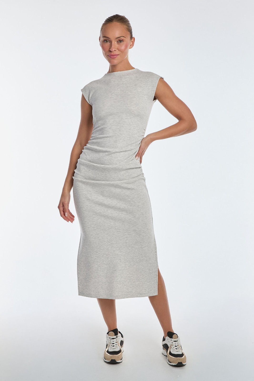 Daphne Dress – Heather Grey and Black THE NOLI SHOP