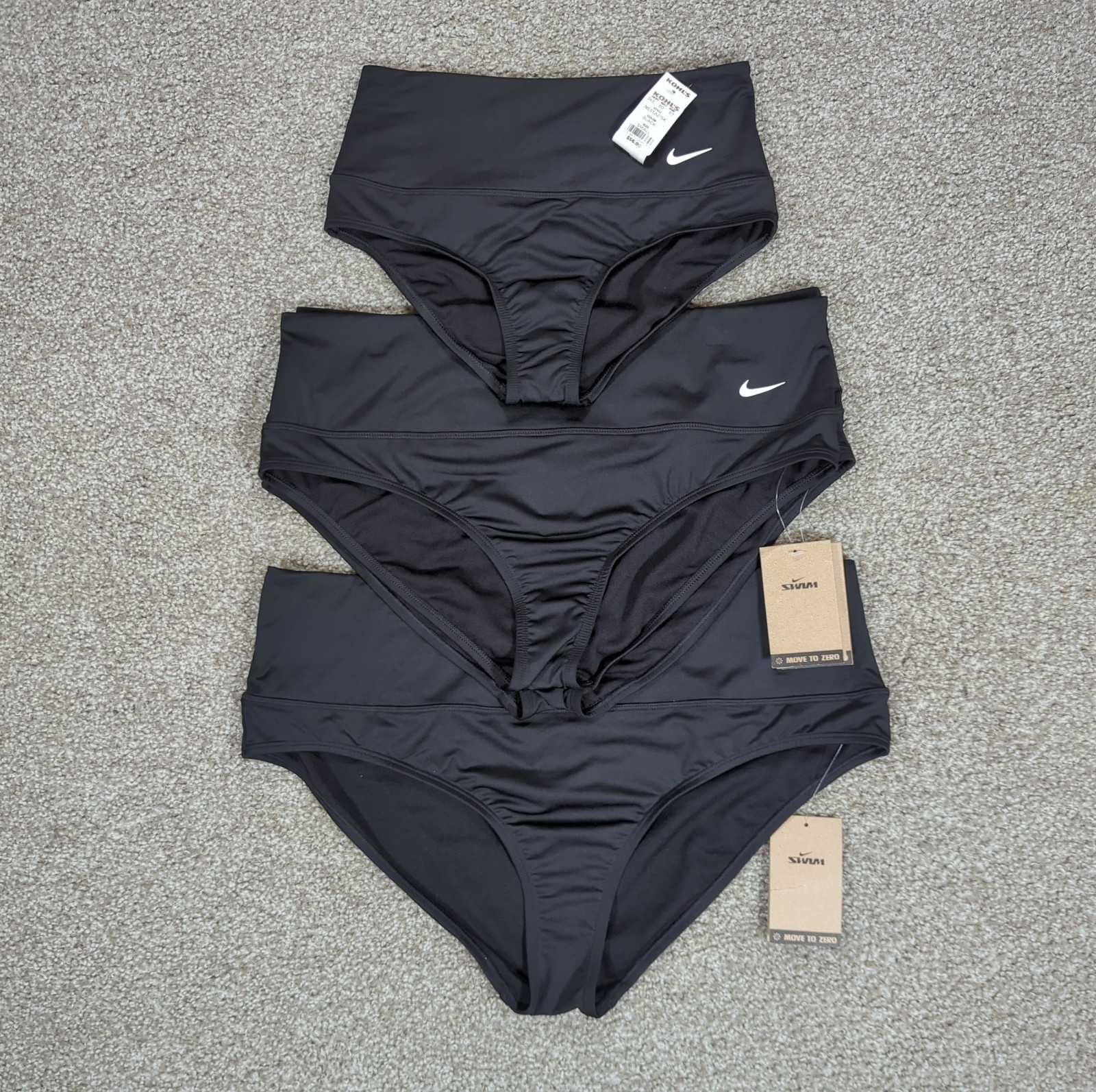 Women’s Nike Essential High-Waist Swim Bottoms Black Size S XL XXL NESSA215K