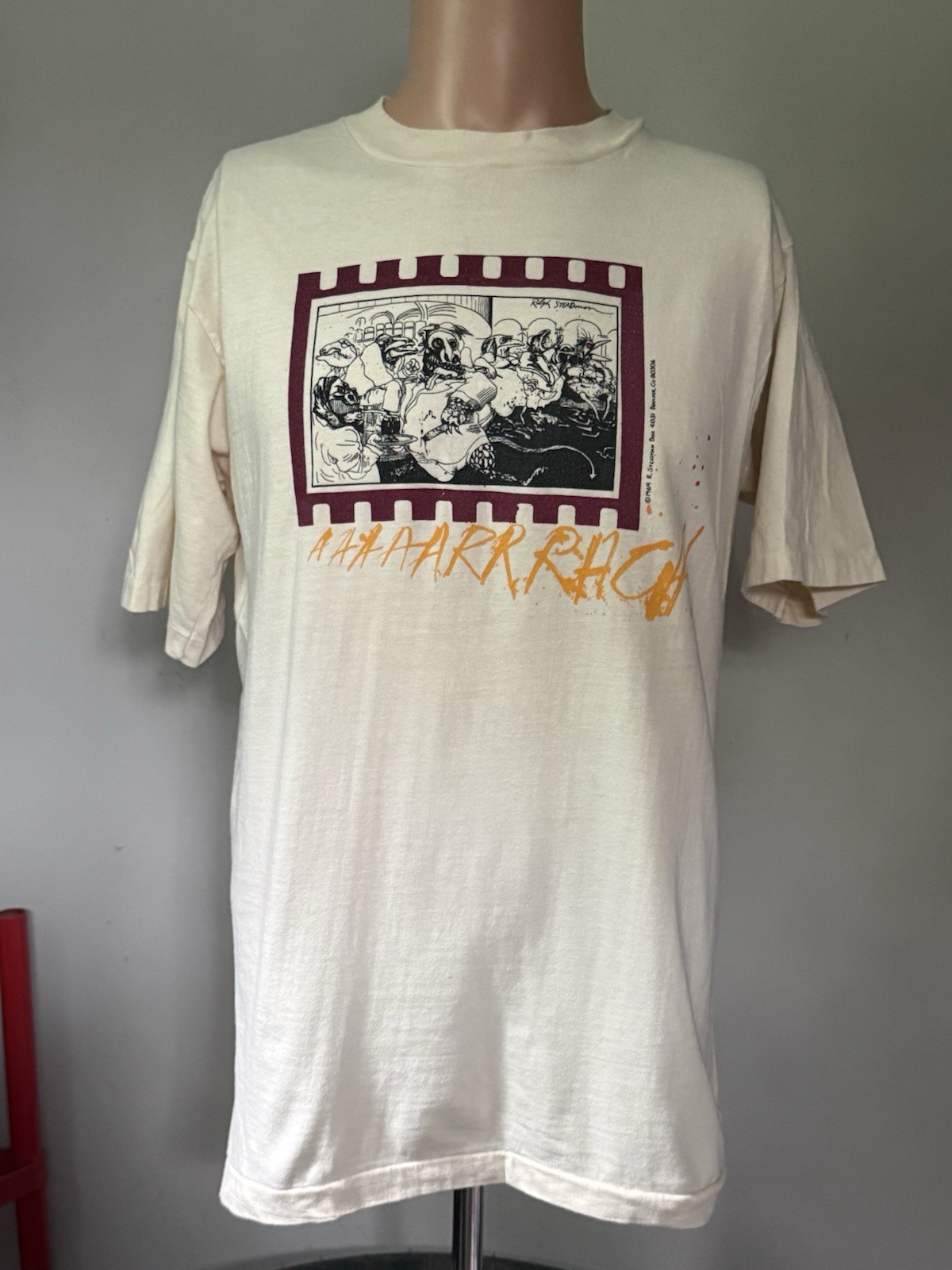 Vintage Ralph Steadman AAAAARRRACH! T-Shirt L 80’s Fear & Loathing