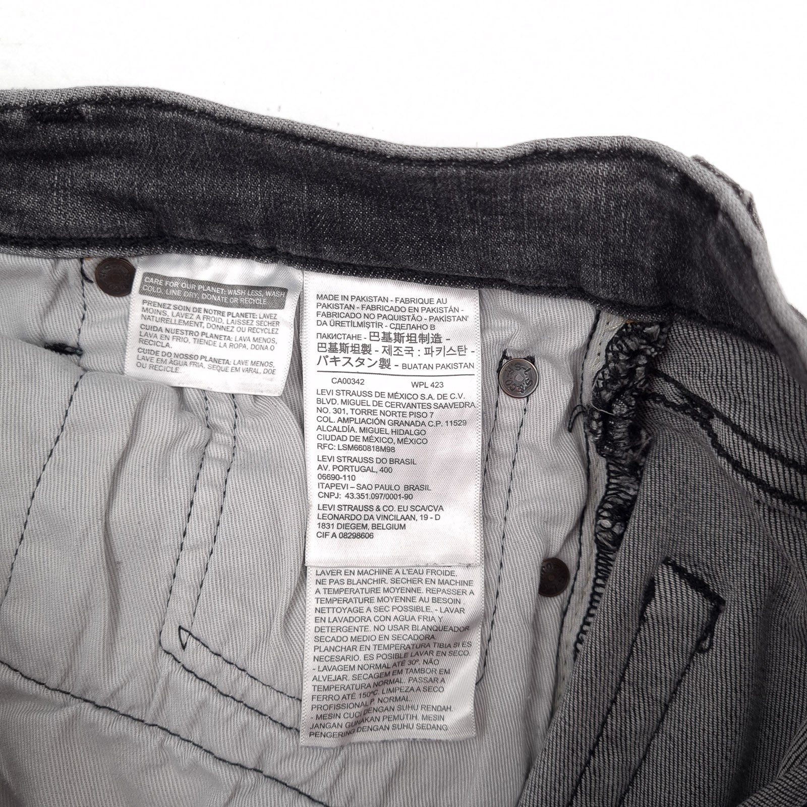 Levi’s 512 Men’s Stretch Slim Tapered Jeans W30 L34 Grau Denim