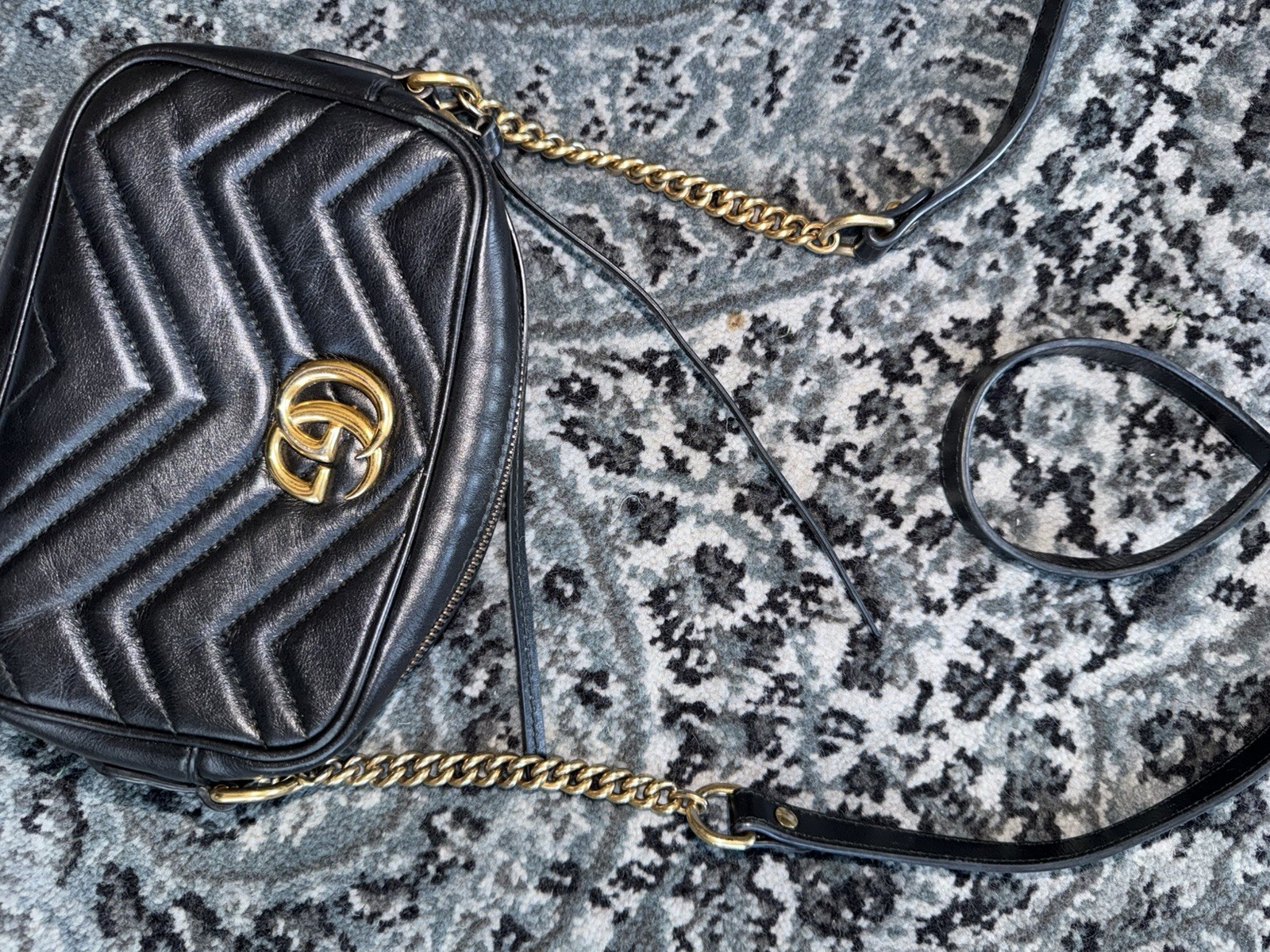 Gucci GG Marmont Small Black Camera Crossbody Bag CLEAN AUTHENTIC