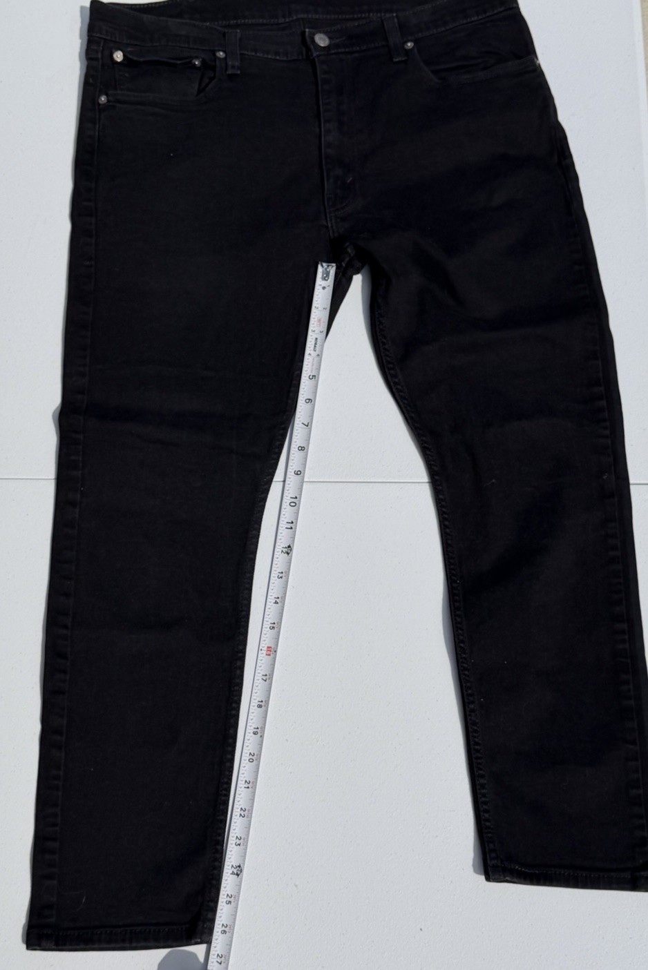 Levi’s Men’s Black Dark Wash Slim Taper Low Rise Denim Jeans Button Fly