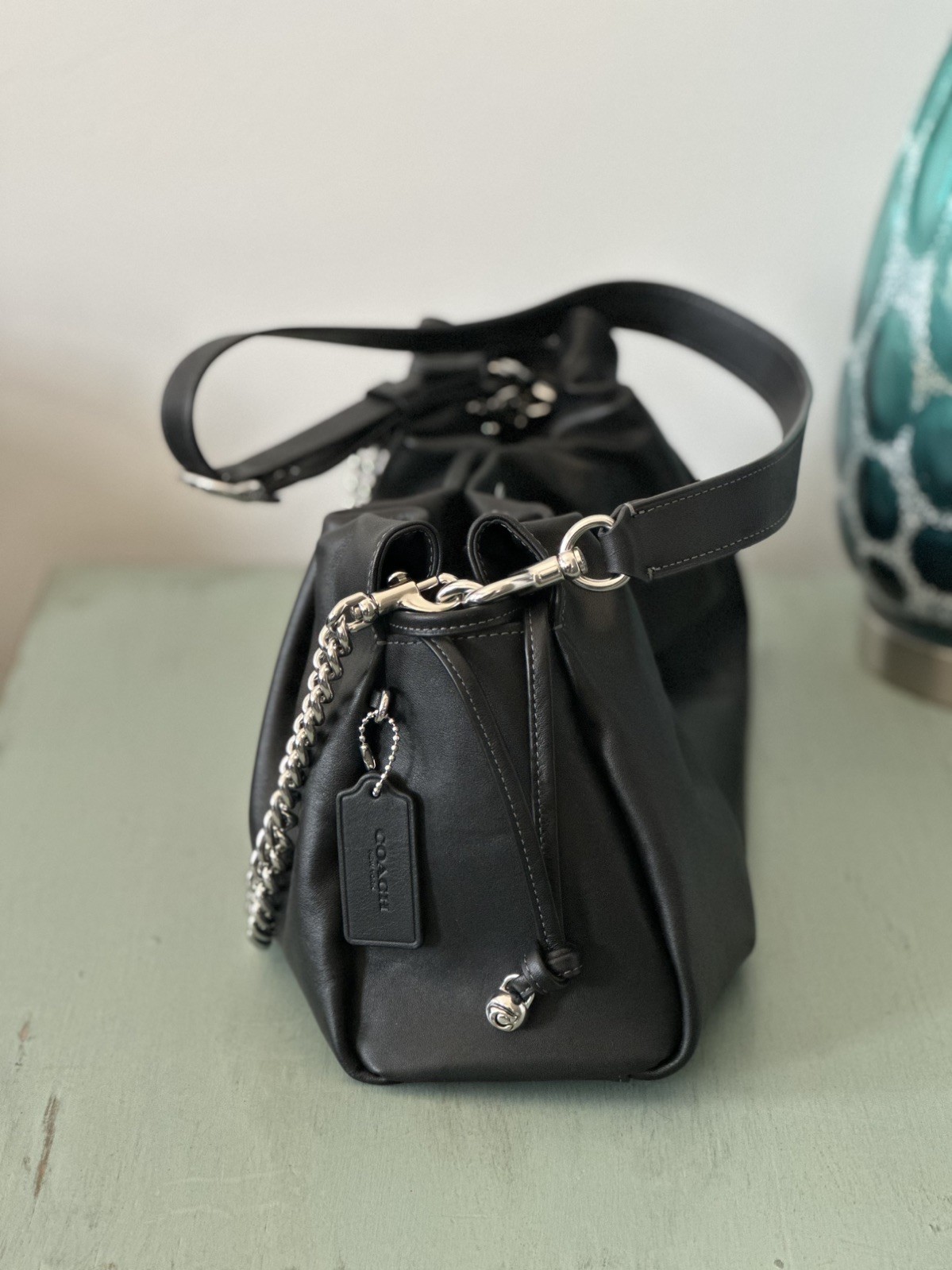Coach Faye Large Shoulder Bag CCE68 Silver/Black