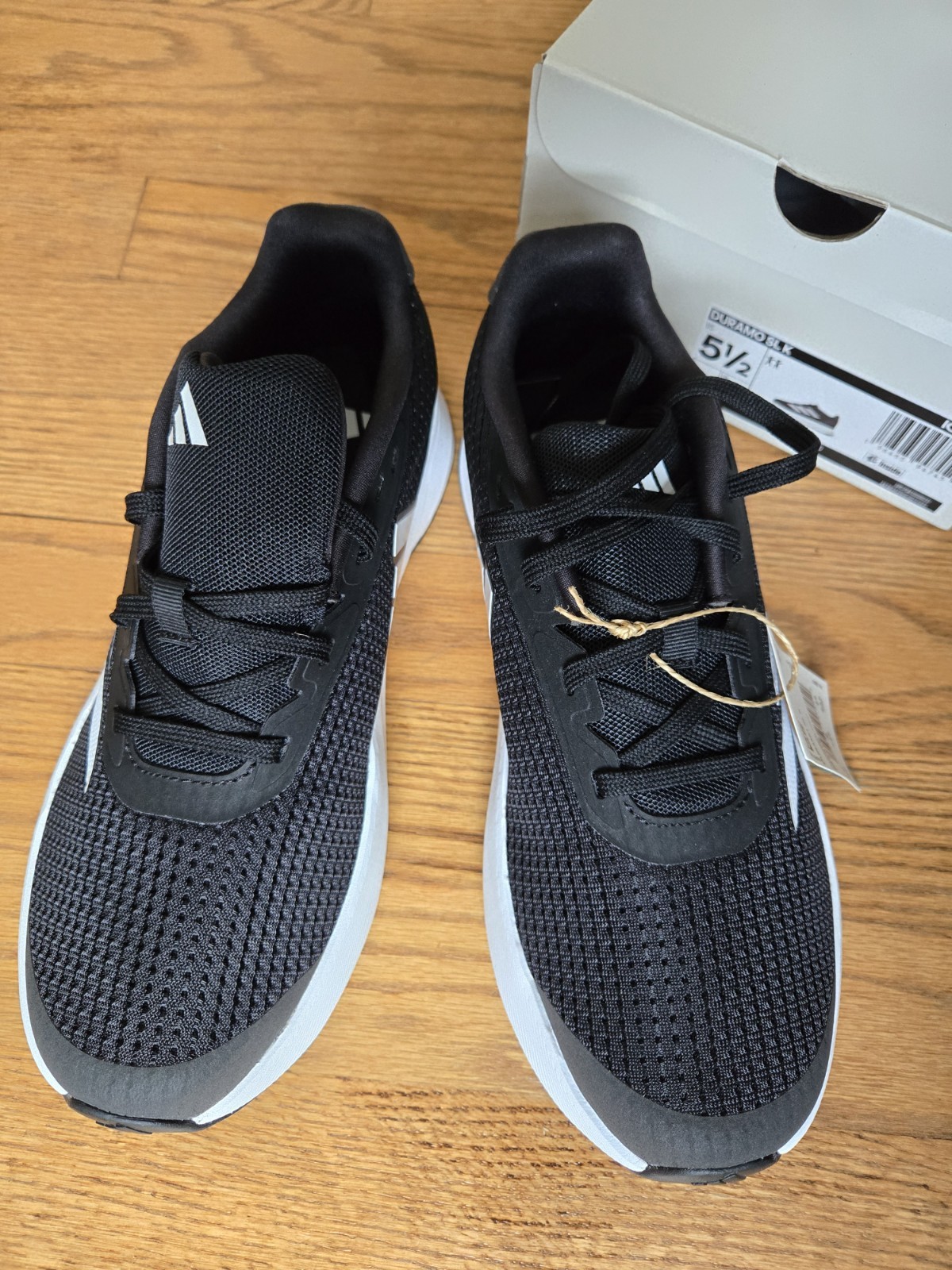 Adidas Duramo SL Running Sneakers, Black/White/Carbon, Size 5.5