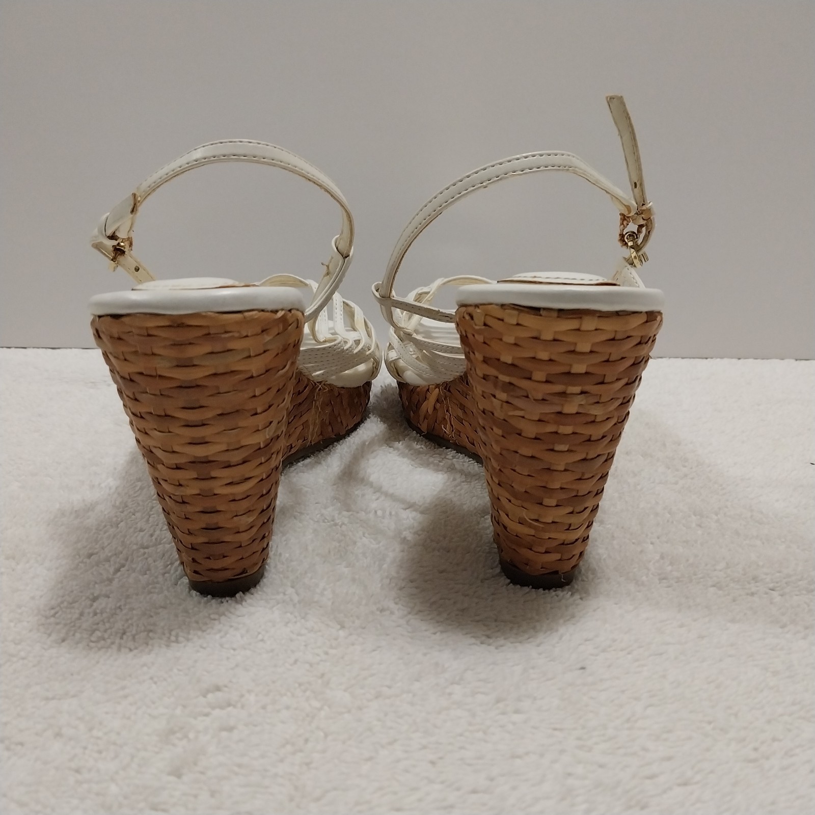 Vintage Connie Heels Size 8M White Straps #C002