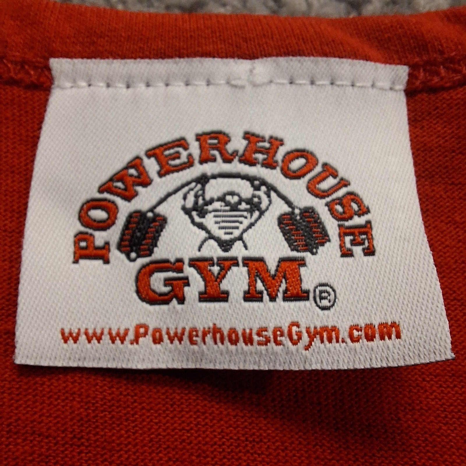 Powerhouse Gym Tank Top Mens Large Red Logo Bodybuilding Stringer Racerback