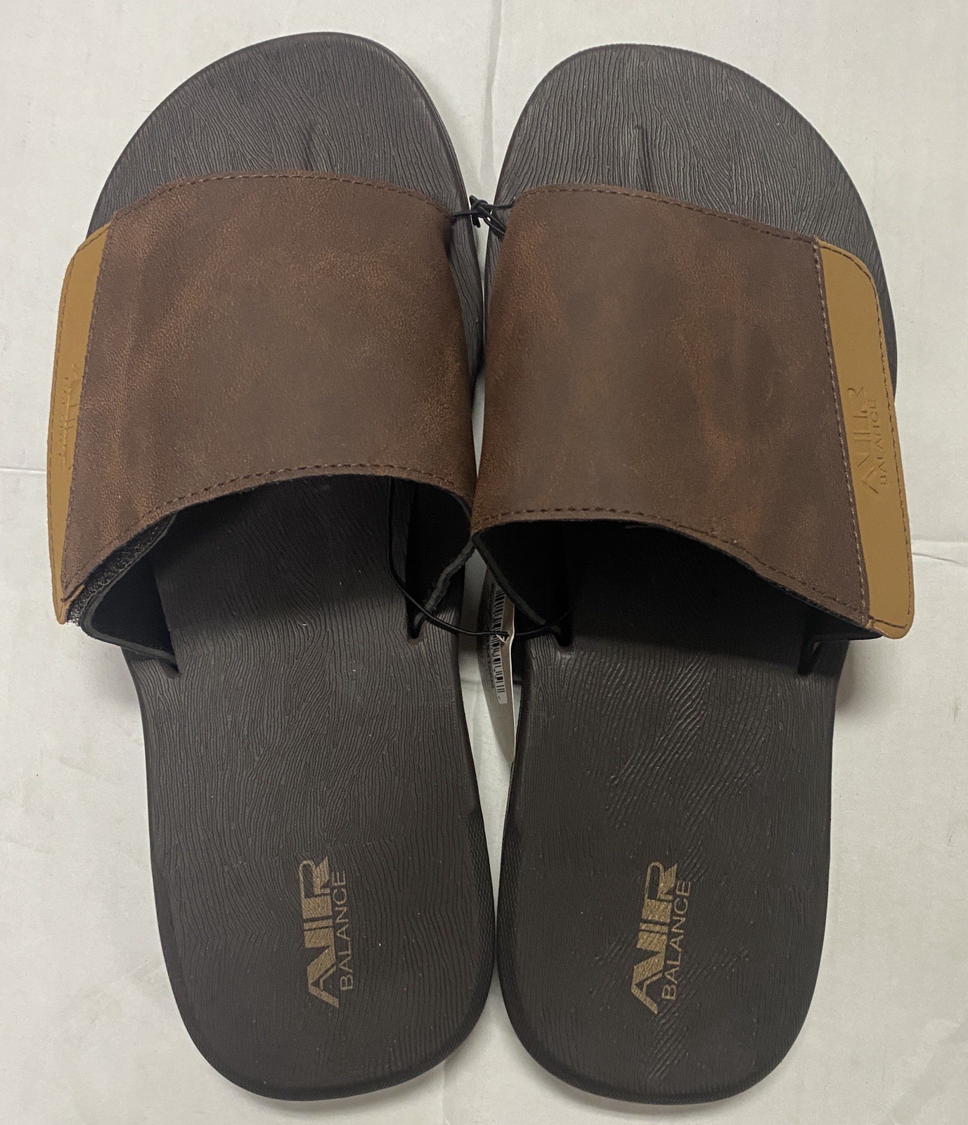 Air Balance Flip Flops Adjustable Brown Slide Sandals Men’s Size 8 9 10 11 12 13