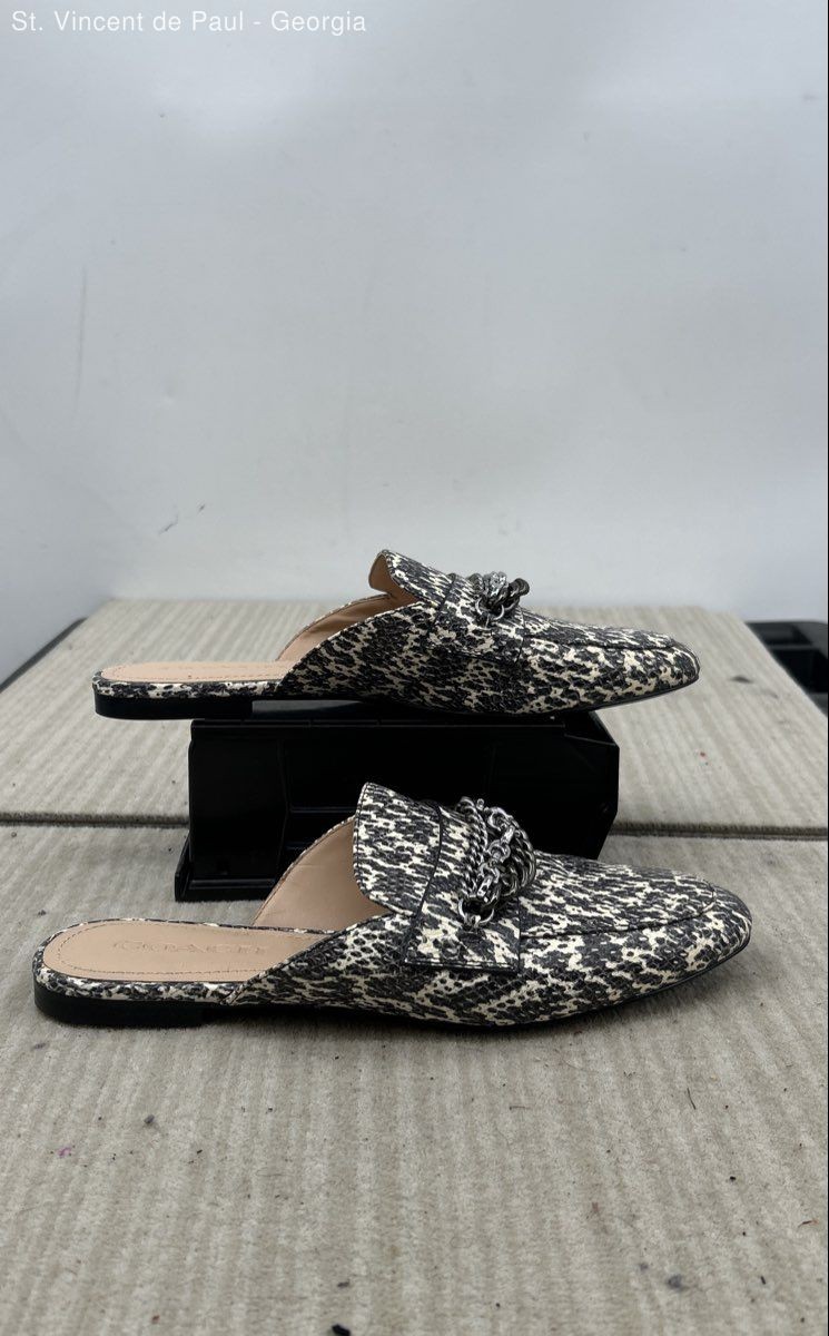 Coach Faye Loafers Black Flecked Mule Flat Women’s Size 8