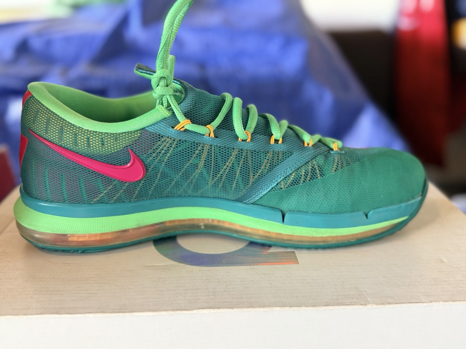Nike KD 6 VI Mens Size 10.5 Green Pink Basketball Shoes Sneakers