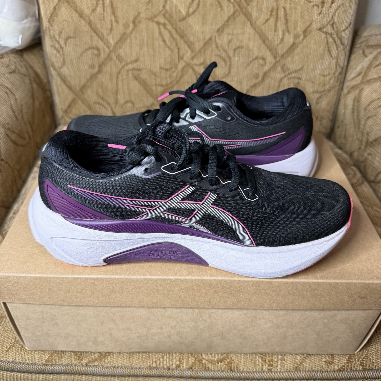 Asics Gel-Kayano 30 Black Lilac Hint 1012B503 Athletic Sneaker Womens 9.5 Wide