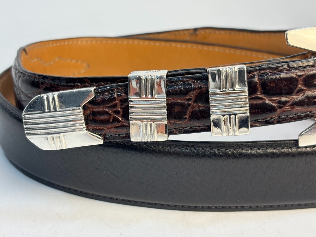 Southwestern Sterling Silver .925 Ranger Belt Buckle 34 Fred Coen Belt