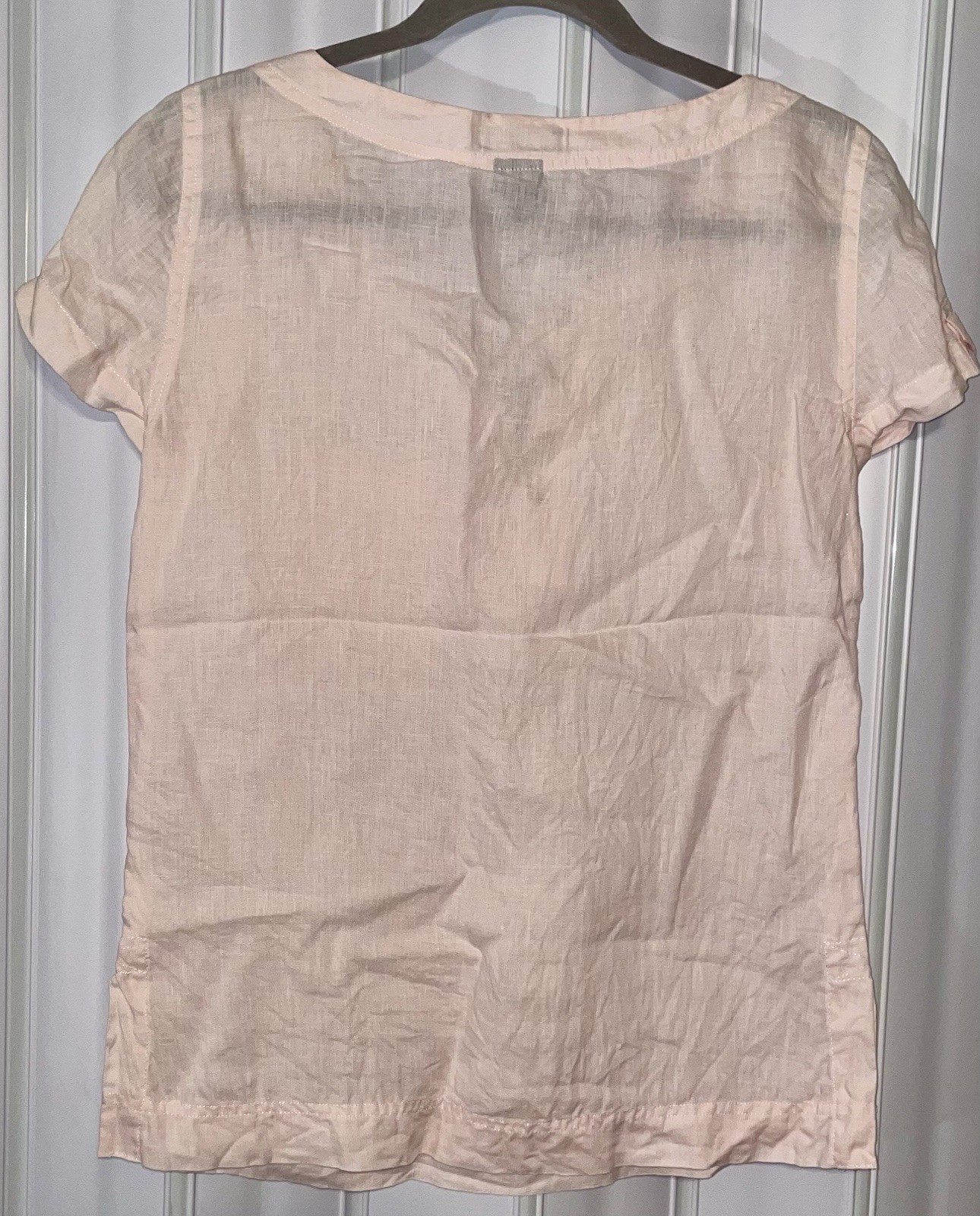 Ralph Lauren Jeans Co. Pink S/Sleeve All Linen Lace Up Tunic Shirt Top Womens•XS
