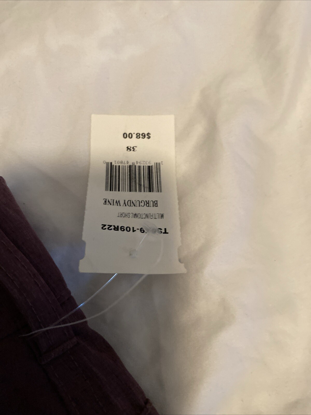 Trunks Multi-Functional Burgundy Wine Shorts Mens Size 38 NWT