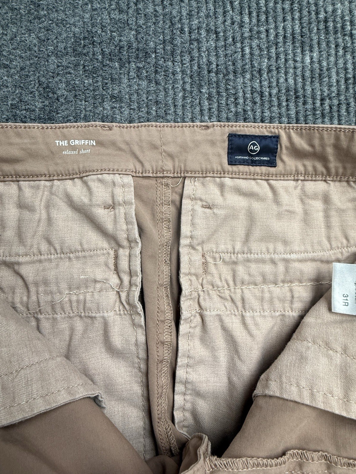 Adriano Goldschmied Men’s The Griffin Tailored Shorts Light Salmon Size 31R