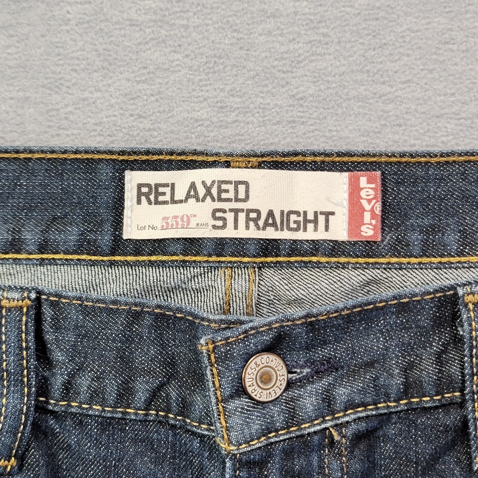Levis 559 Jeans Mens 38×34 Blue Relaxed Straight Leg Denim Vintage Casual