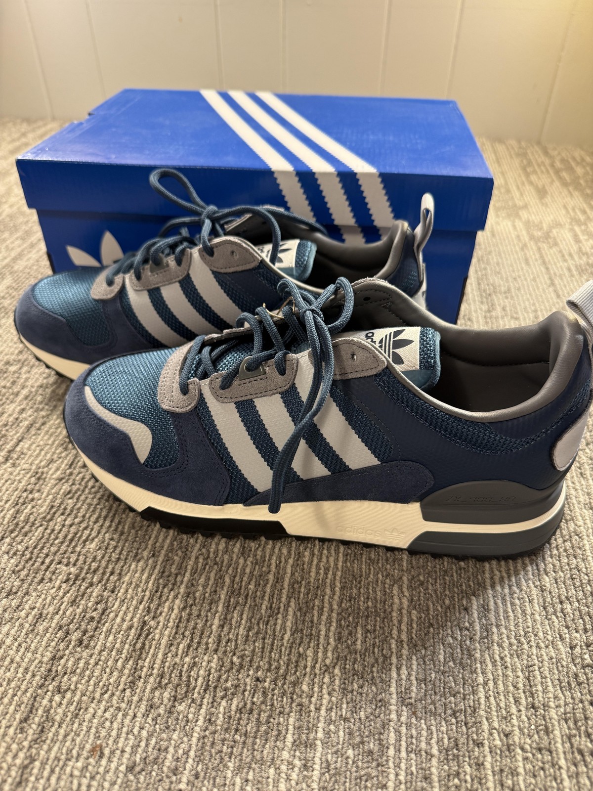 Adidas ZX 700 HD Shoes Mens Size 8.5 Blue Suede Mesh Originals Sneakers H01850