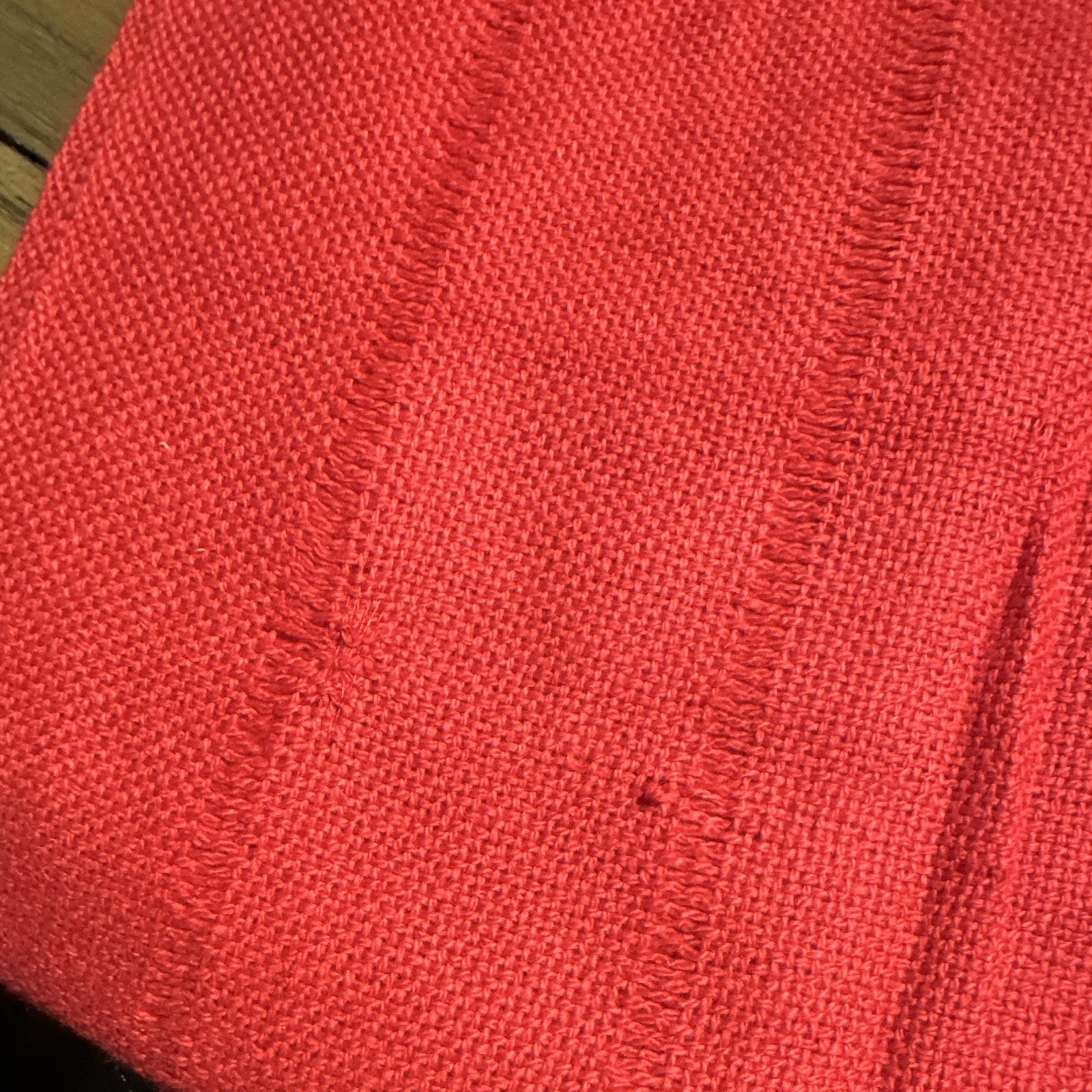 The Crock of Gold Red Cashmere Woven Fringe Solid Women’s Rectangle Scarf