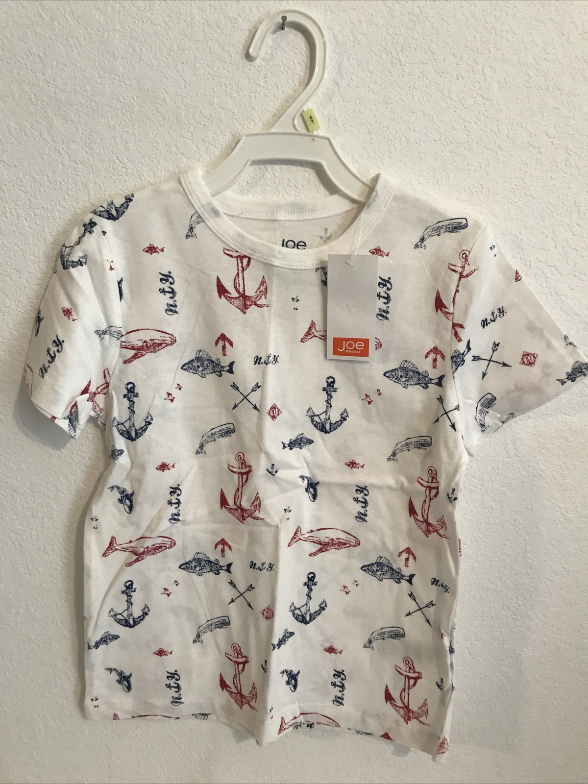 Joe Fresh T-Shirt Size 4 Years White/Red Retail’s $14(5hmbx-17-13)