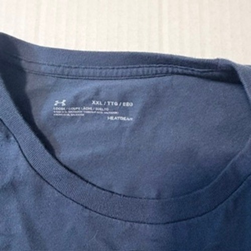 Under Armour Mens XXL HeatGear USA Graphic T-Shirt Navy Blue Loose Fit Tee