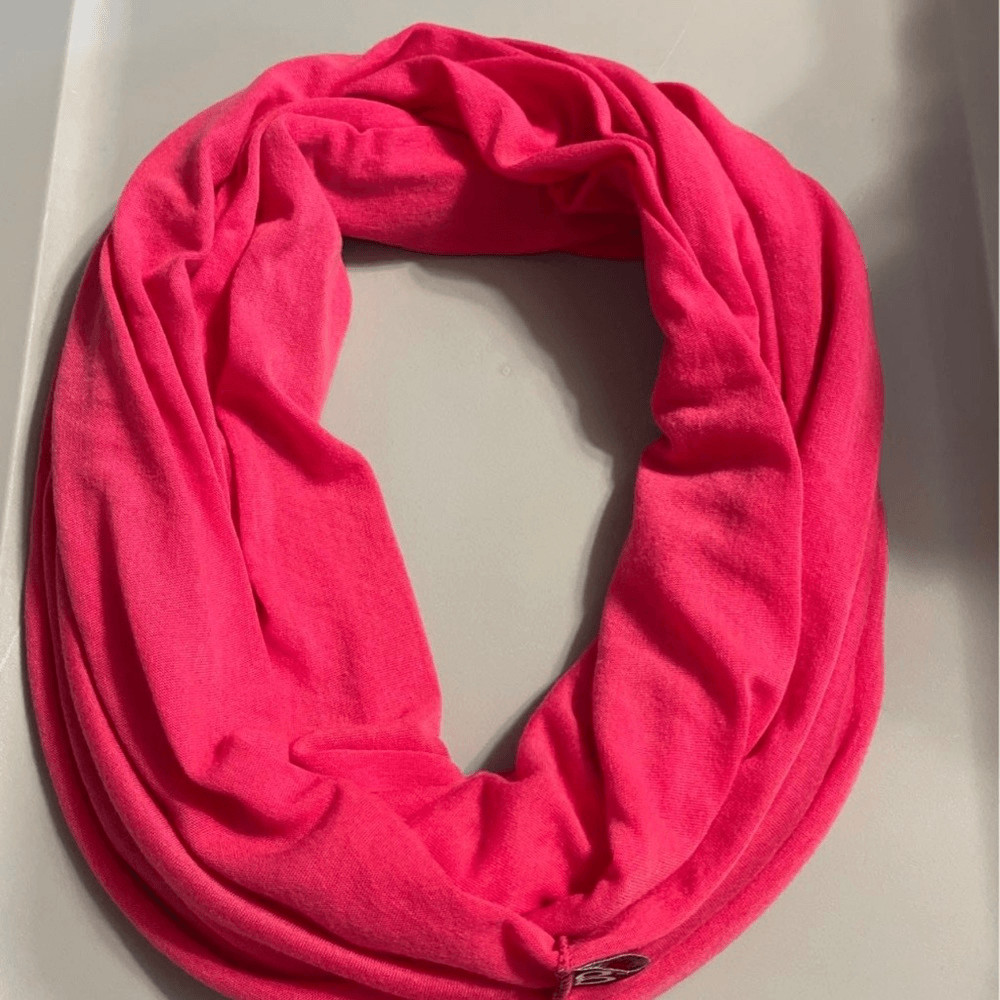 Pink cotton polyester blend infinity scarf