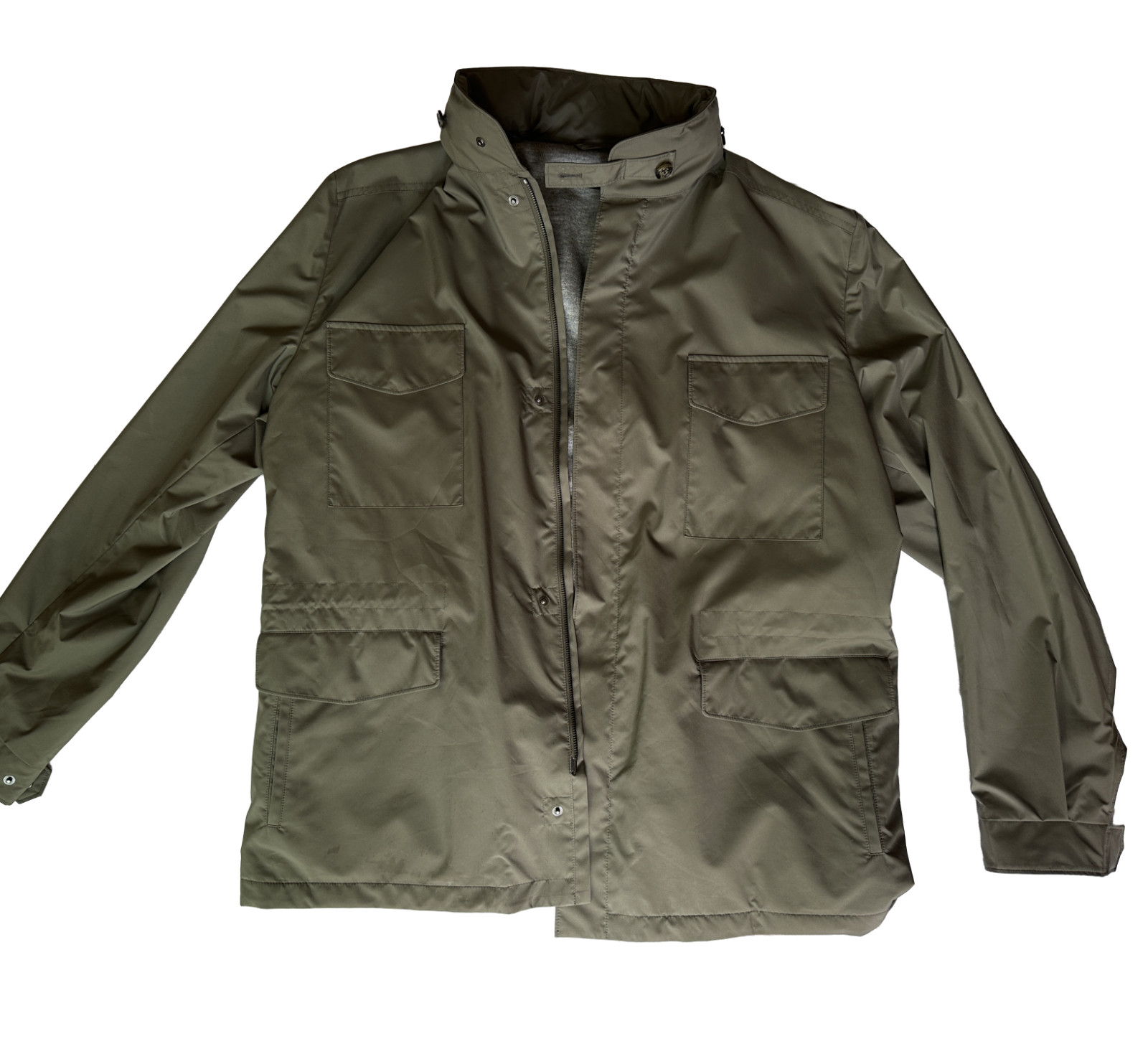 Loro Piana Traveller Windmate Field Jacket Olive Storm System Cashmere Sz 54