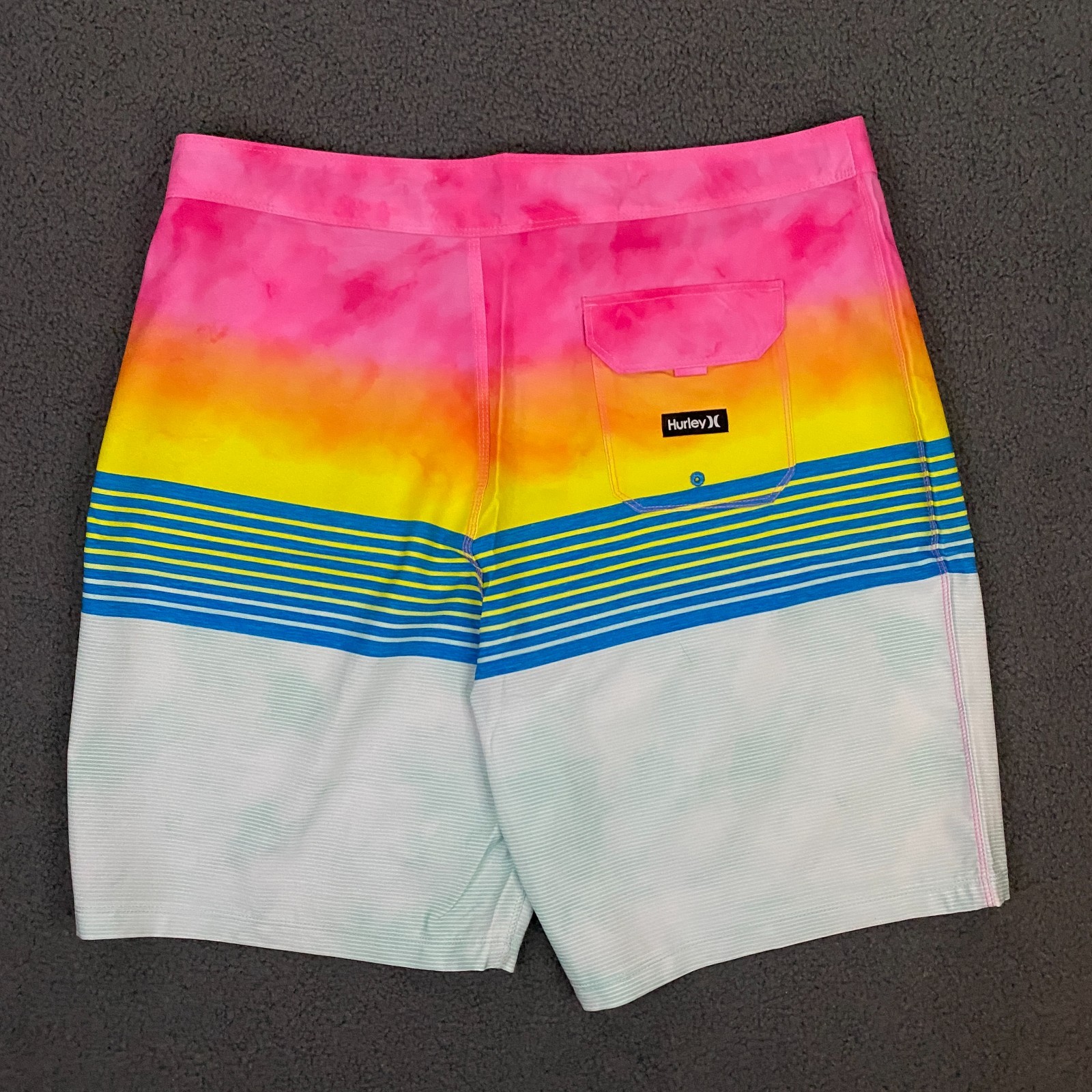 Hurley Weekender 20″ Swim Board Short Mens 36 Striped Quick Dry Stretch NWT
