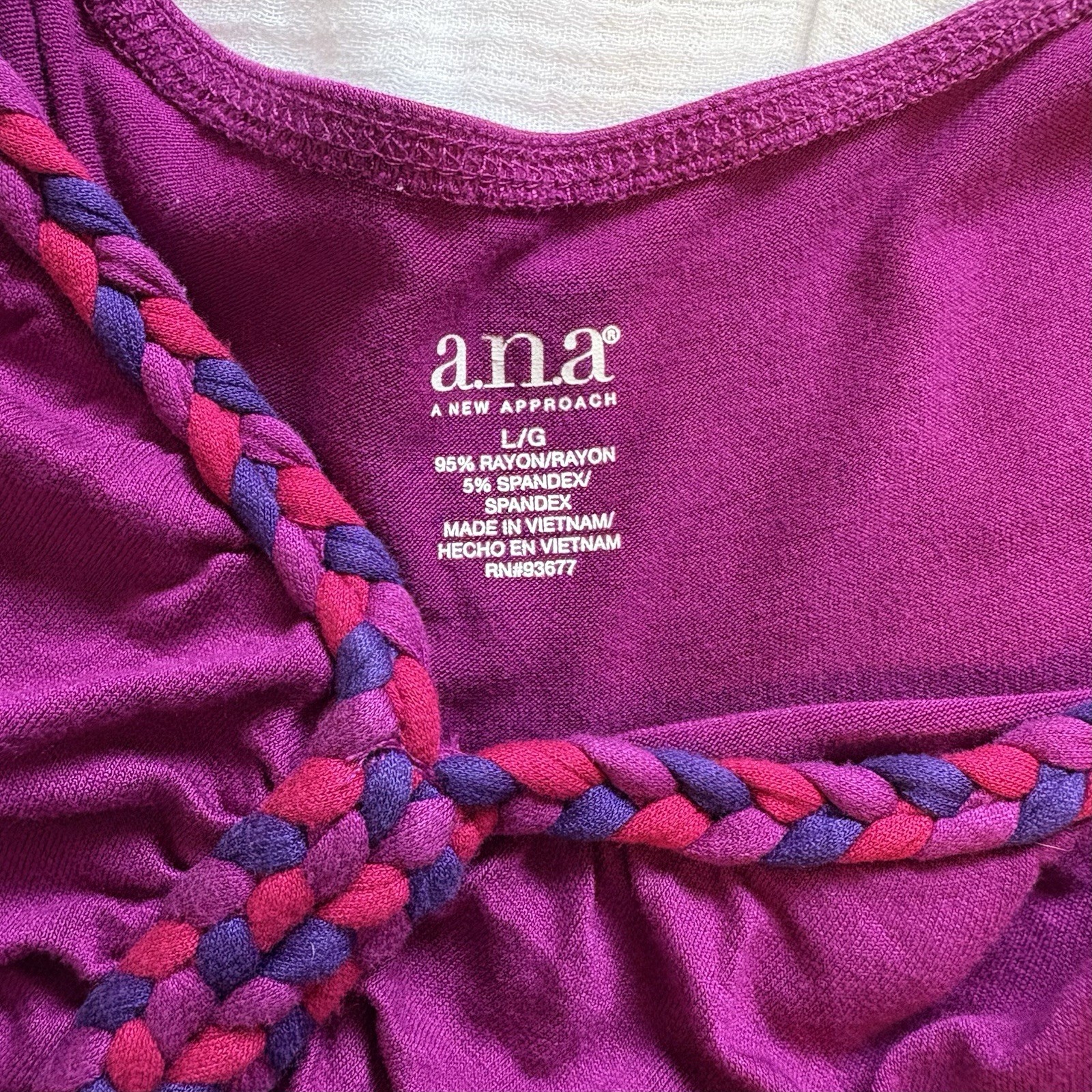 a.n.a Dress Beach Cover Up Spaghetti Strap Summer Color Block Empire Waist Sz L